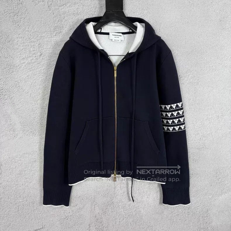 Thom Browne Thom Browne Striped Jacquard Dachshund Hooded Knit Jacket Size US XL / EU 56 / 4 - 1 Thumbnail