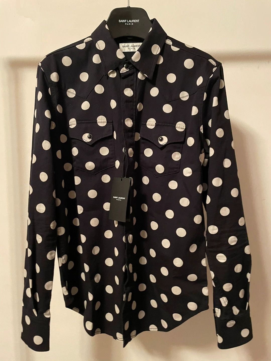 Saint Laurent Paris Saint Laurent Paris Black polka dot shirt Size US L / EU 52-54 / 3 - 1 Thumbnail