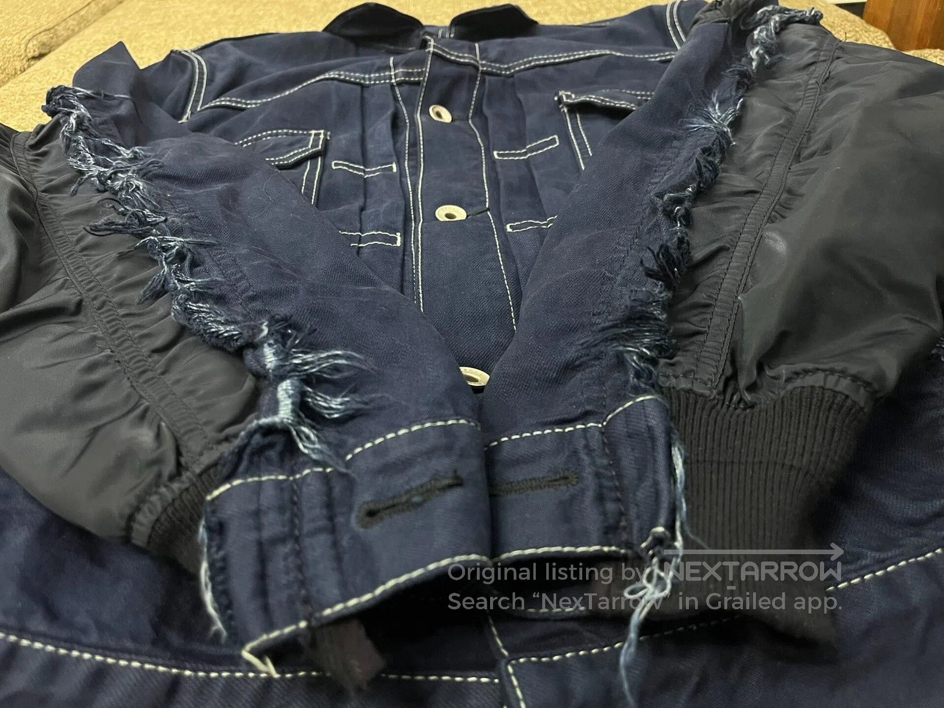 Sacai Sacai Denim Patchwork Flight Jacket. Size US S / EU 44-46 / 1 - 5 Thumbnail