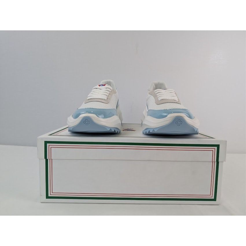 Casablanca o1rshd1 Leather Atlantis Sneaker in White / Light Blue Size US 9 / EU 42 - 20 Thumbnail