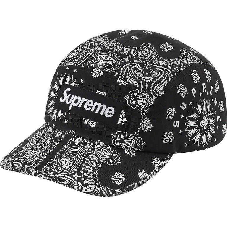 Supreme Bandana Camp Cap - Black