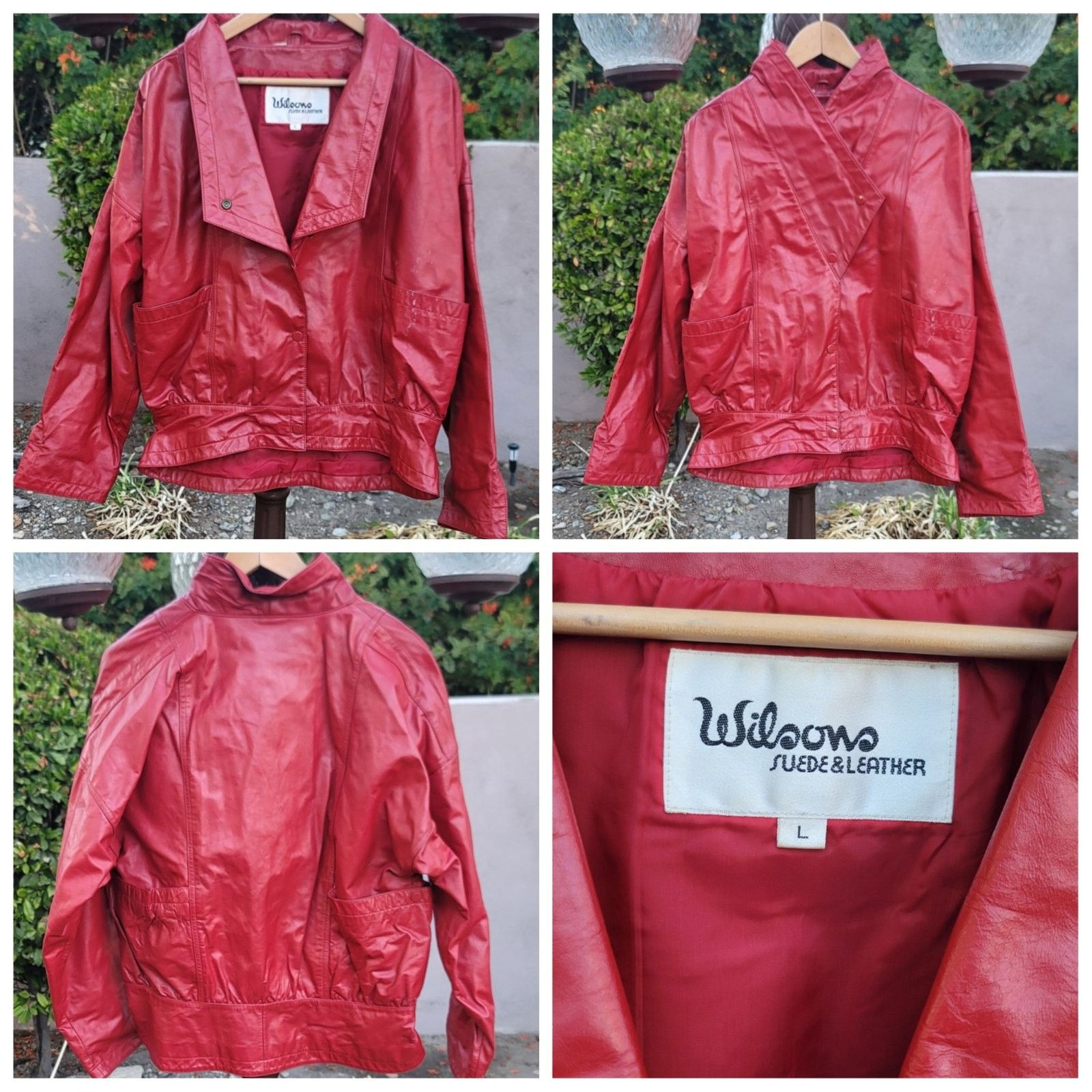 Wilsons Leather Vtg Wilson's Suede & Leather Red Leather Jacket Size L / US 10 / IT 46 - 1 Thumbnail