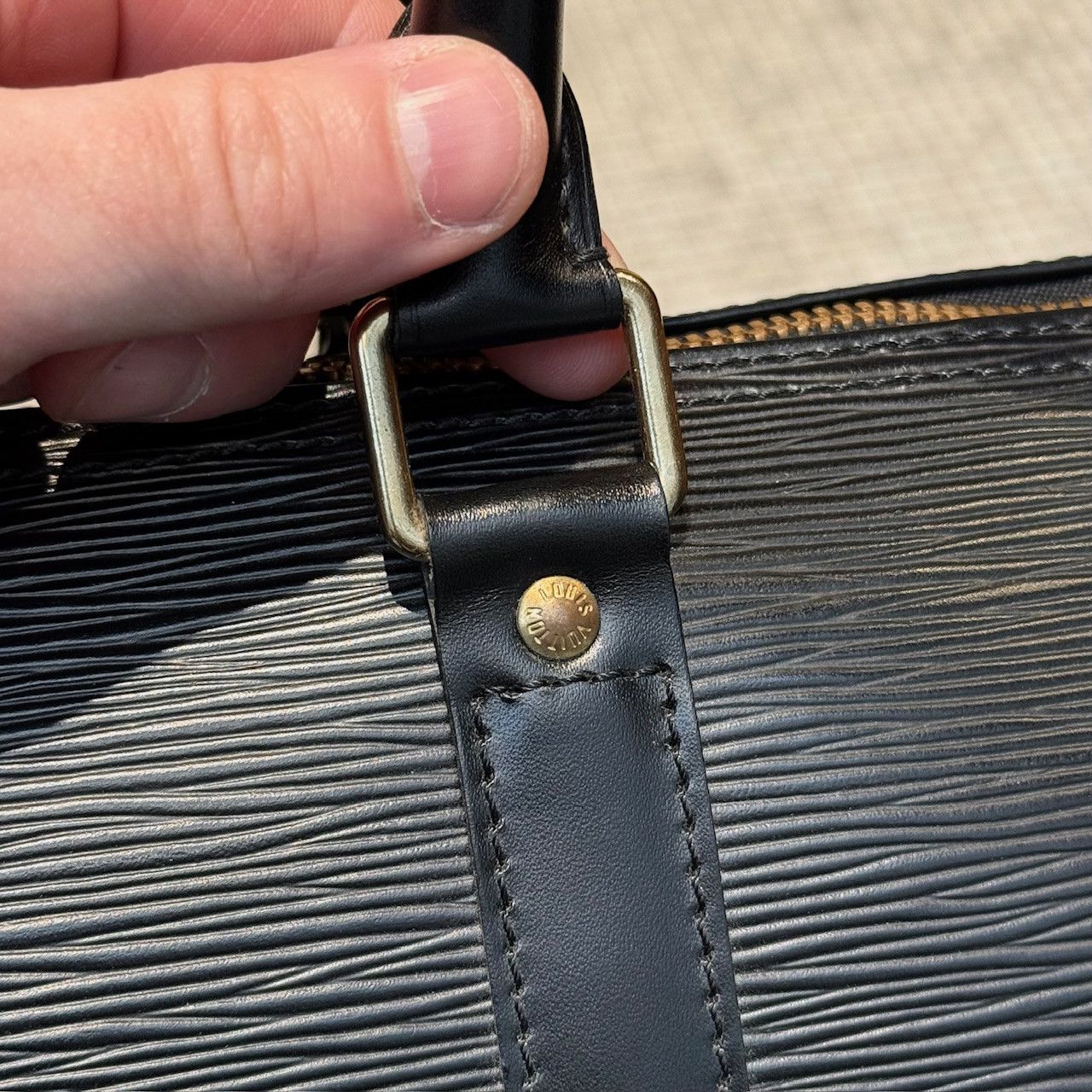 Louis Vuitton Louis Vuitton Vintage Black Epi Keepall 50 Duffle Bag Size ONE SIZE - 16 Thumbnail