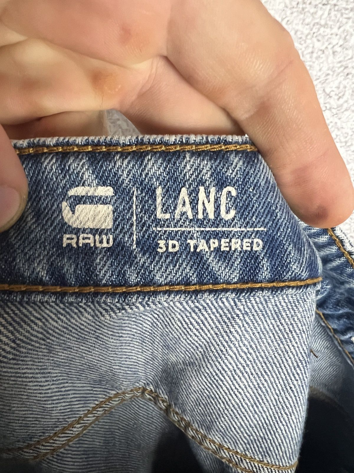 G-Star Men's G-Star Raw Lanc Straight 3D Tapered Jeans Blue Denim Size US 32 / EU 48 - 10 Thumbnail