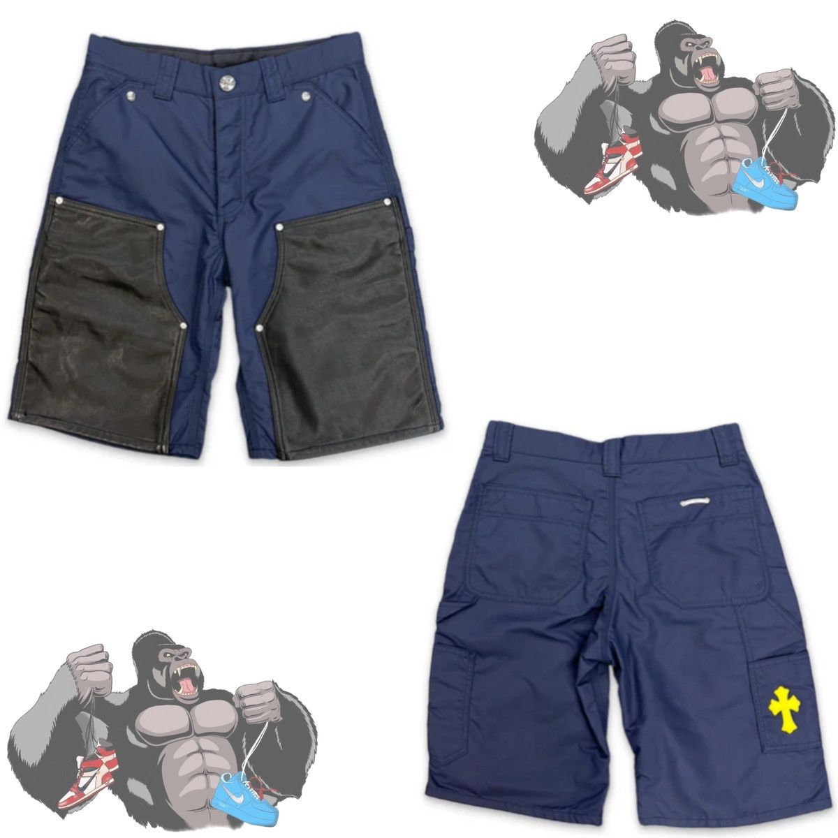 Chrome Hearts Chrome Hearts Nylon Leather Carpenter Shorts W/ Cross Patch Size US 32 / EU 48 - 1 Thumbnail