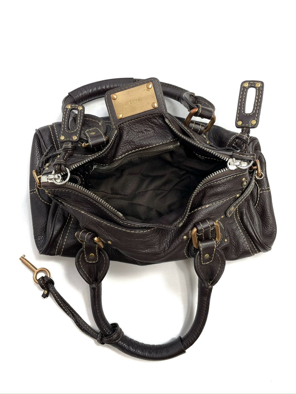 Chloe Chloé Paddington Medium Satchel Bag – Dark Brown Chocolate Size ONE SIZE - 10 Thumbnail