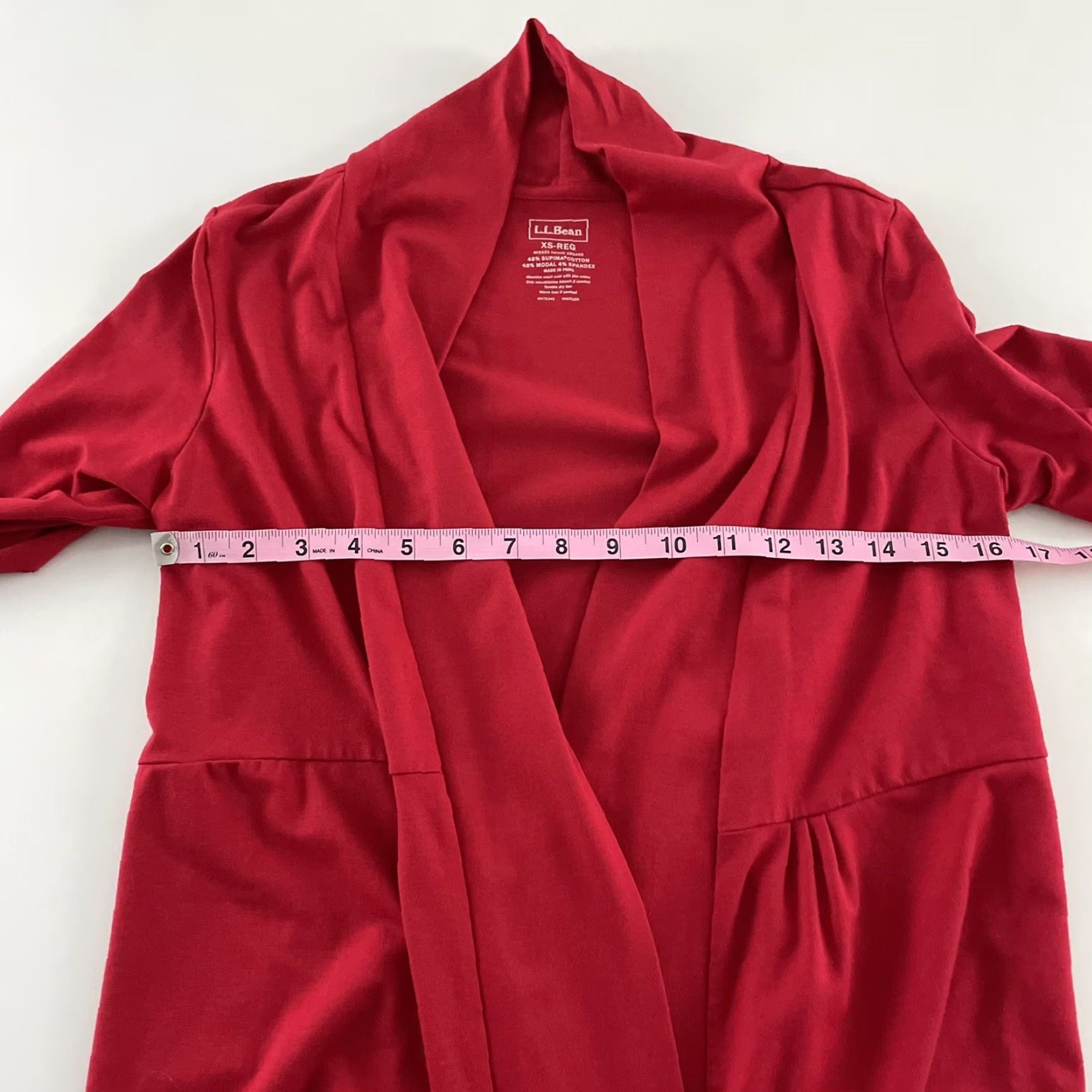 Vintage VINTAGE L.L. Bean Open Front Long Sleeve Shirt Women's XS Red Cotton Blend Open Front Blouse XS Womens Size XS / US 0-2 / IT 36-38 - 4 Thumbnail