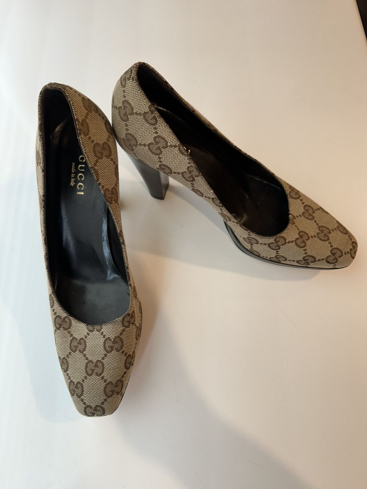 Gucci Gucci Beige and Brown GG Canvas Women's Pumps Size US 6 / IT 36 - 5 Thumbnail