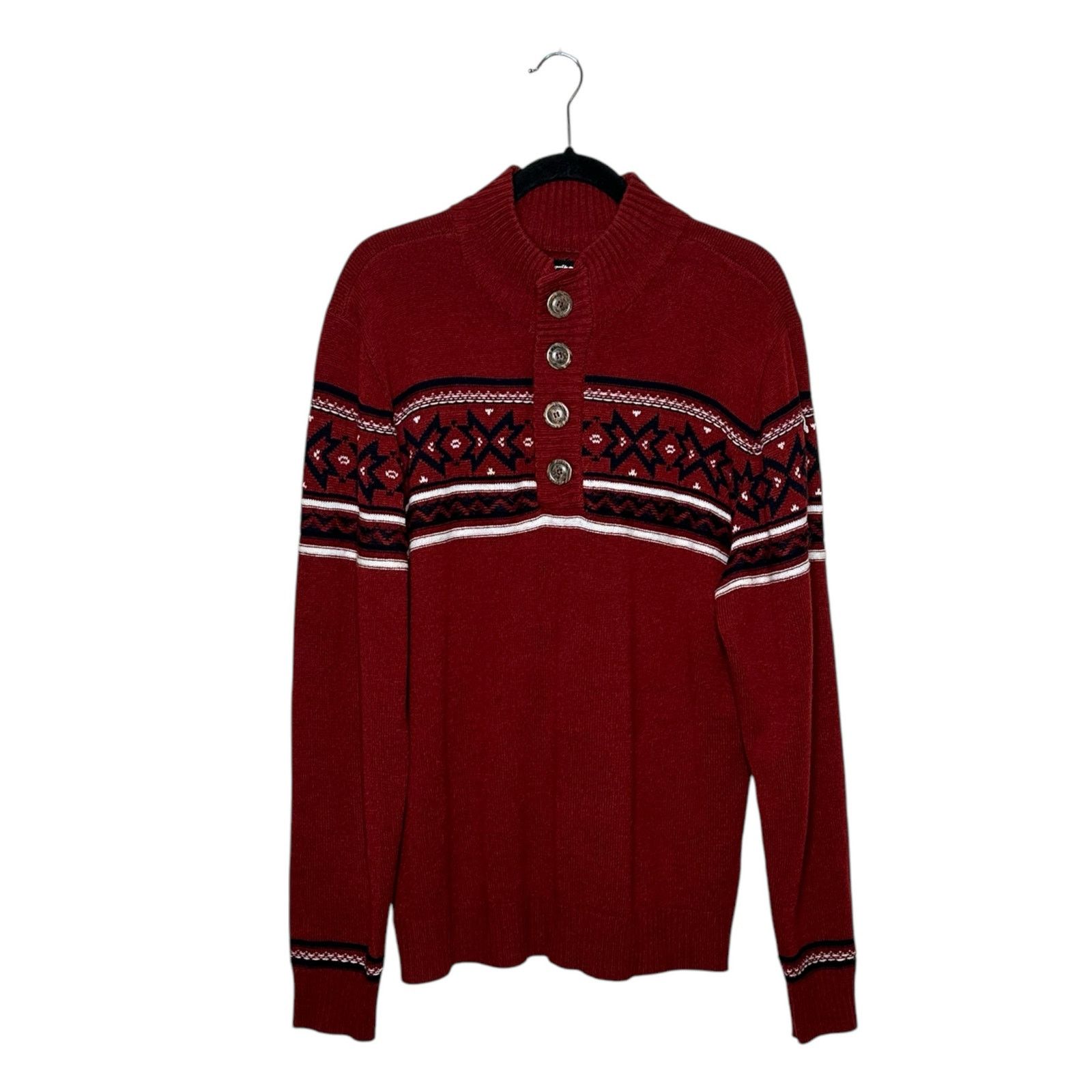 Buffalo David Bitton Buffalo men jeans red winter sweater size XL Size US XL / EU 56 / 4 - 1 Thumbnail