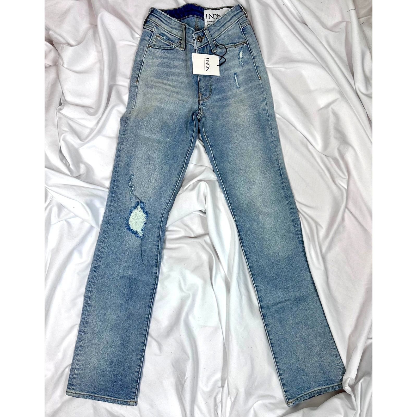 Other LNDN Landon Denim High Rise Distressed Jeans 36" Waist Size 36" / US 14 / IT 50 - 2 Thumbnail