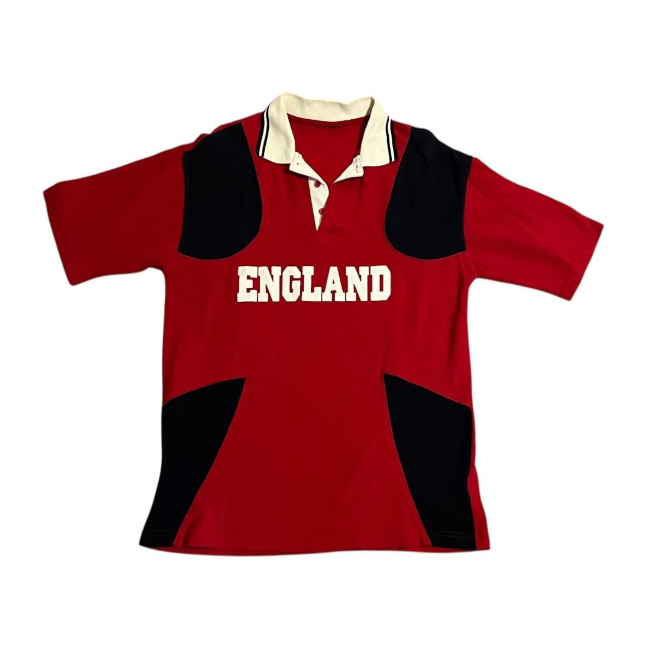 Vintage VINTAGE England Union Jack Football Rugby Polo Size US L / EU 52-54 / 3 - 1 Thumbnail