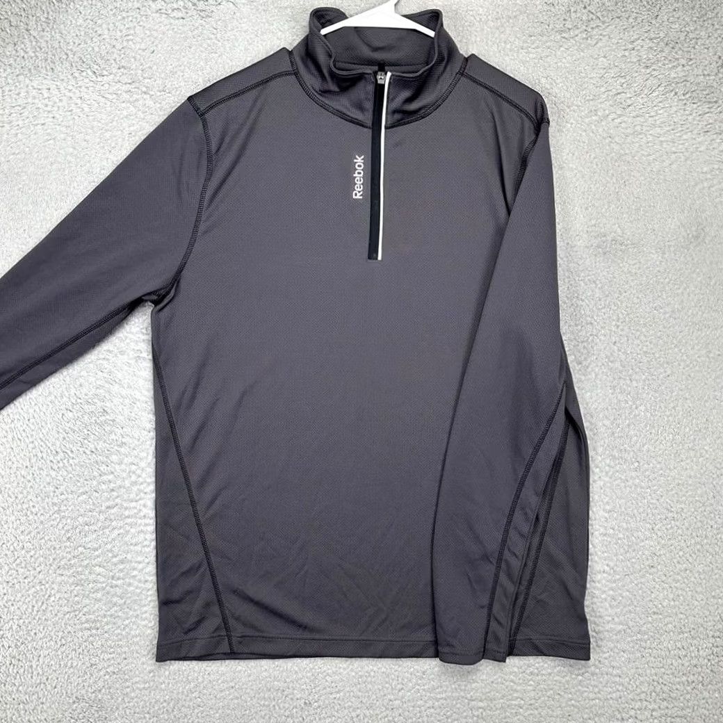 Reebok Reebok Shirt Mens Large Grey Quarter Zip Pullover Activewear Long Sleeve NEW Size US L / EU 52-54 / 3 - 4 Thumbnail
