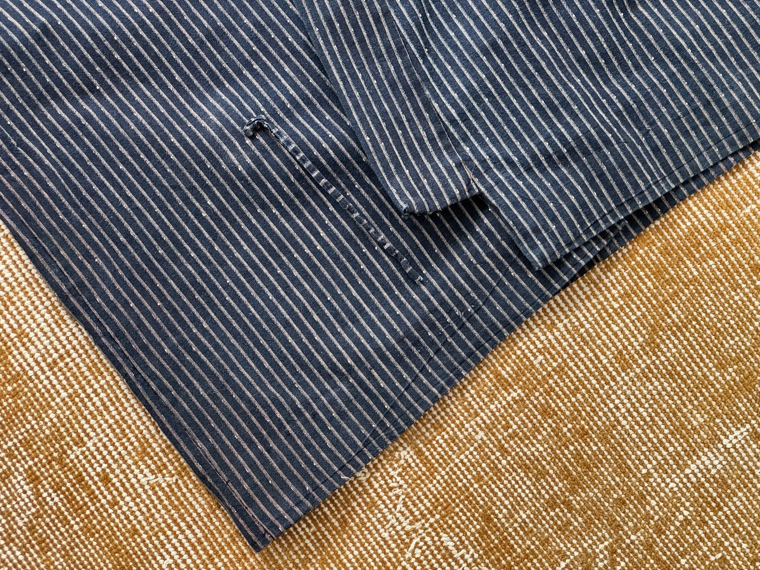 Vintage Vintage Japanese Mid-sleeved Kimono Hanten Striped Indigo Size US S / EU 44-46 / 1 - 8 Thumbnail