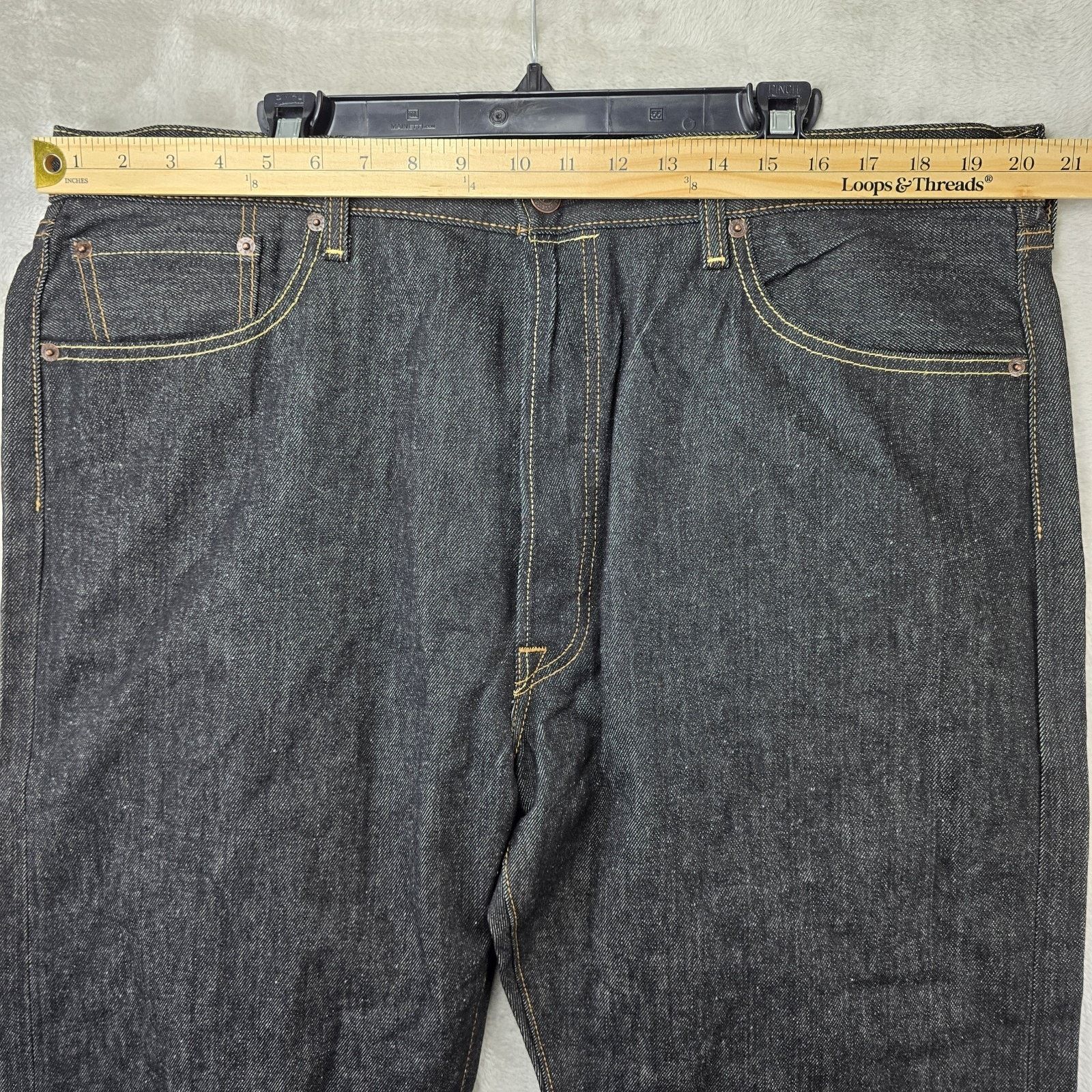 Levi's Levis 501 Jeans 40x38 Black Denim Straight Leg Button Fly Size US 40 / EU 56 - 10 Thumbnail