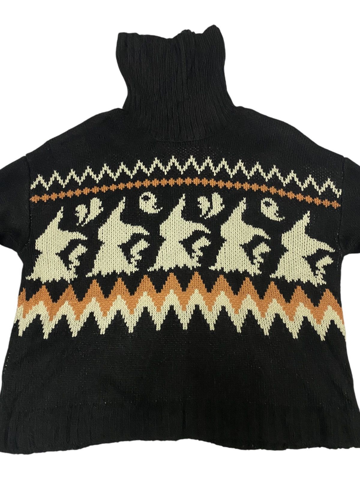 Aran Isles Knitwear × Pokemon Pokeman x GU Navajo Style Turtle Neck Knit Sweater (C3) Size US M / EU 48-50 / 2 - 2 Thumbnail