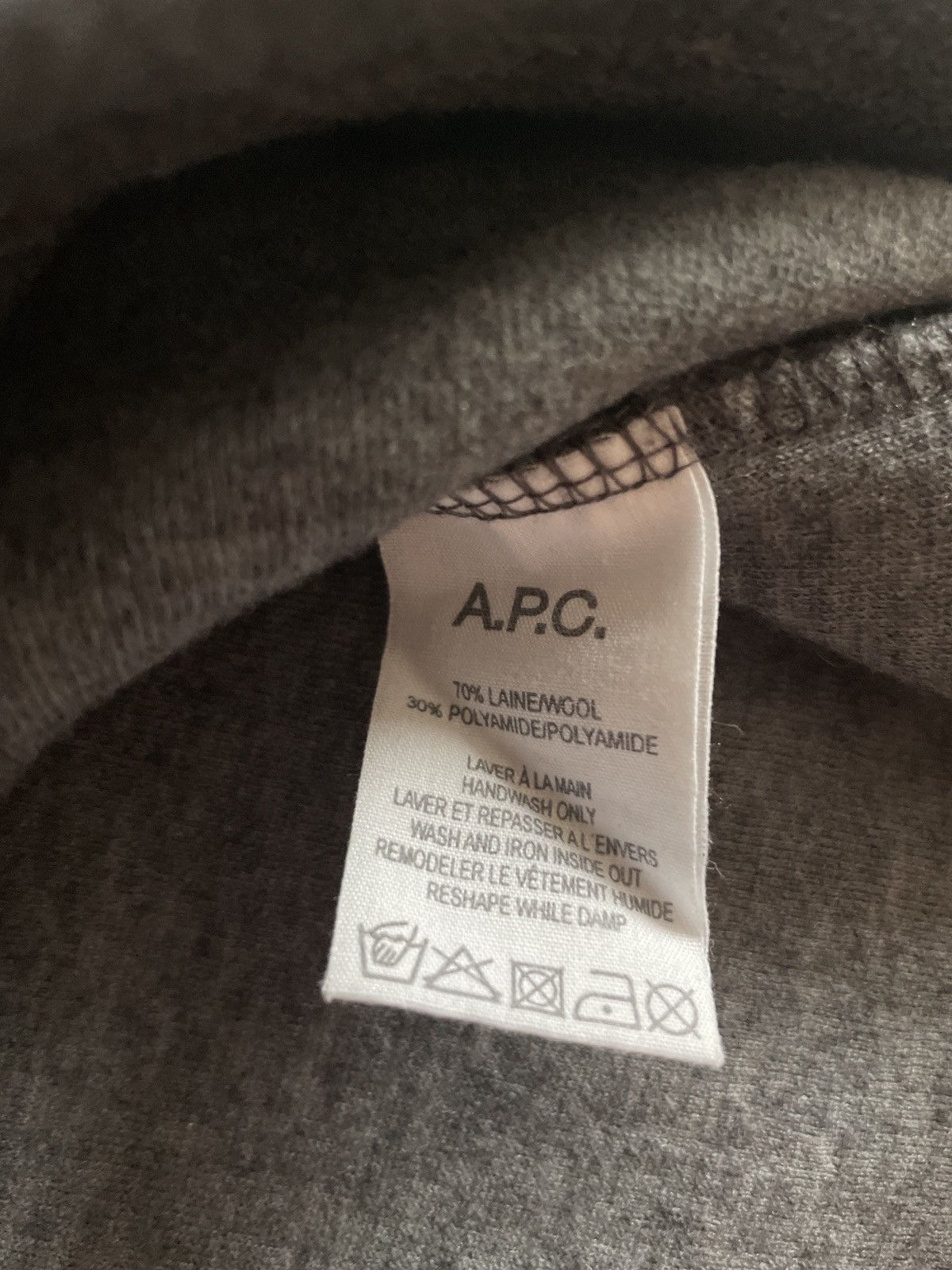 A.P.C. APC Sweatshirt - Dark Gray, 70% Wool/30% Polyamide Size US M / EU 48-50 / 2 - 7 Thumbnail