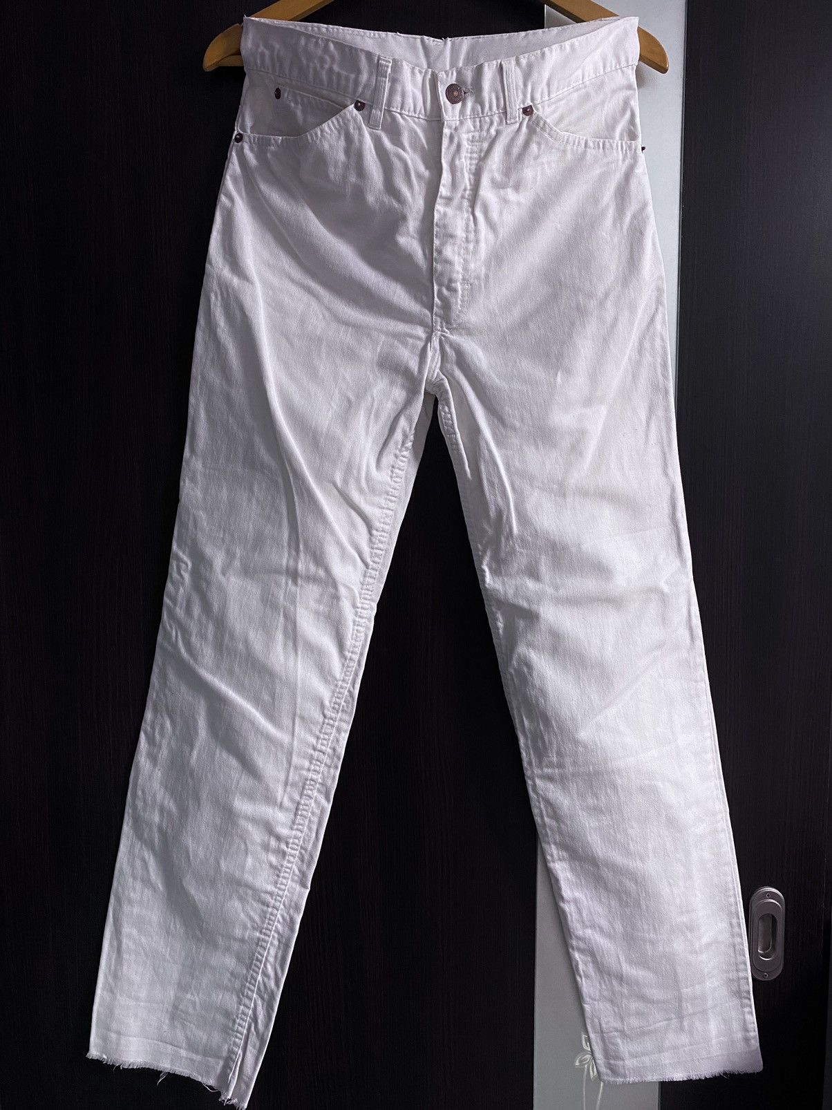 Levi's Vintage Clothing Deadstock Archival 50’s-60’s Levis White Fringed Jeans Denim Size 28" / US 6 / IT 42 - 2 Thumbnail