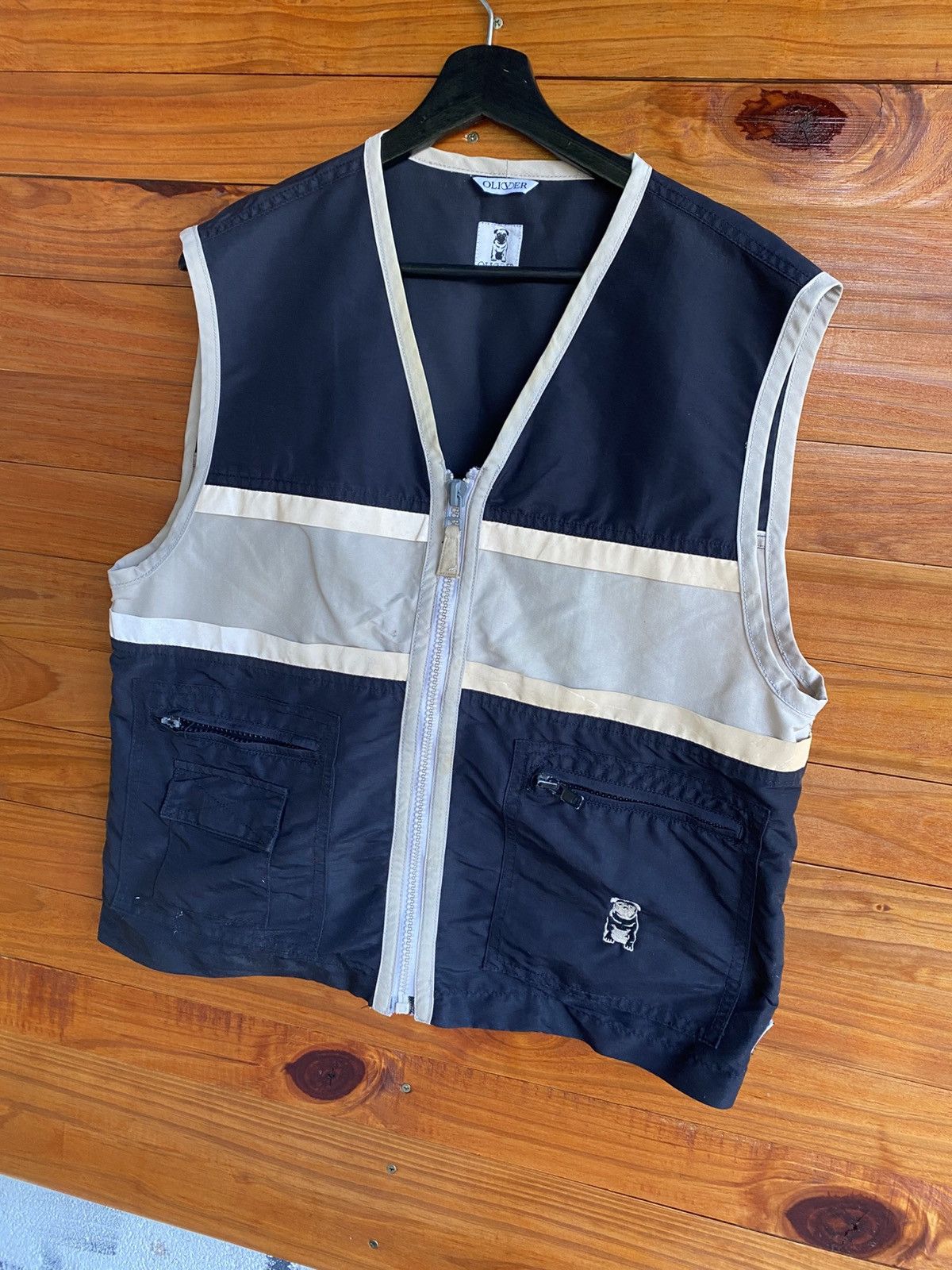 s.Oliver Vintage Oliver Two-Tone Utility Vest Black Beige – Unisex Size US M / EU 48-50 / 2 - 4 Thumbnail