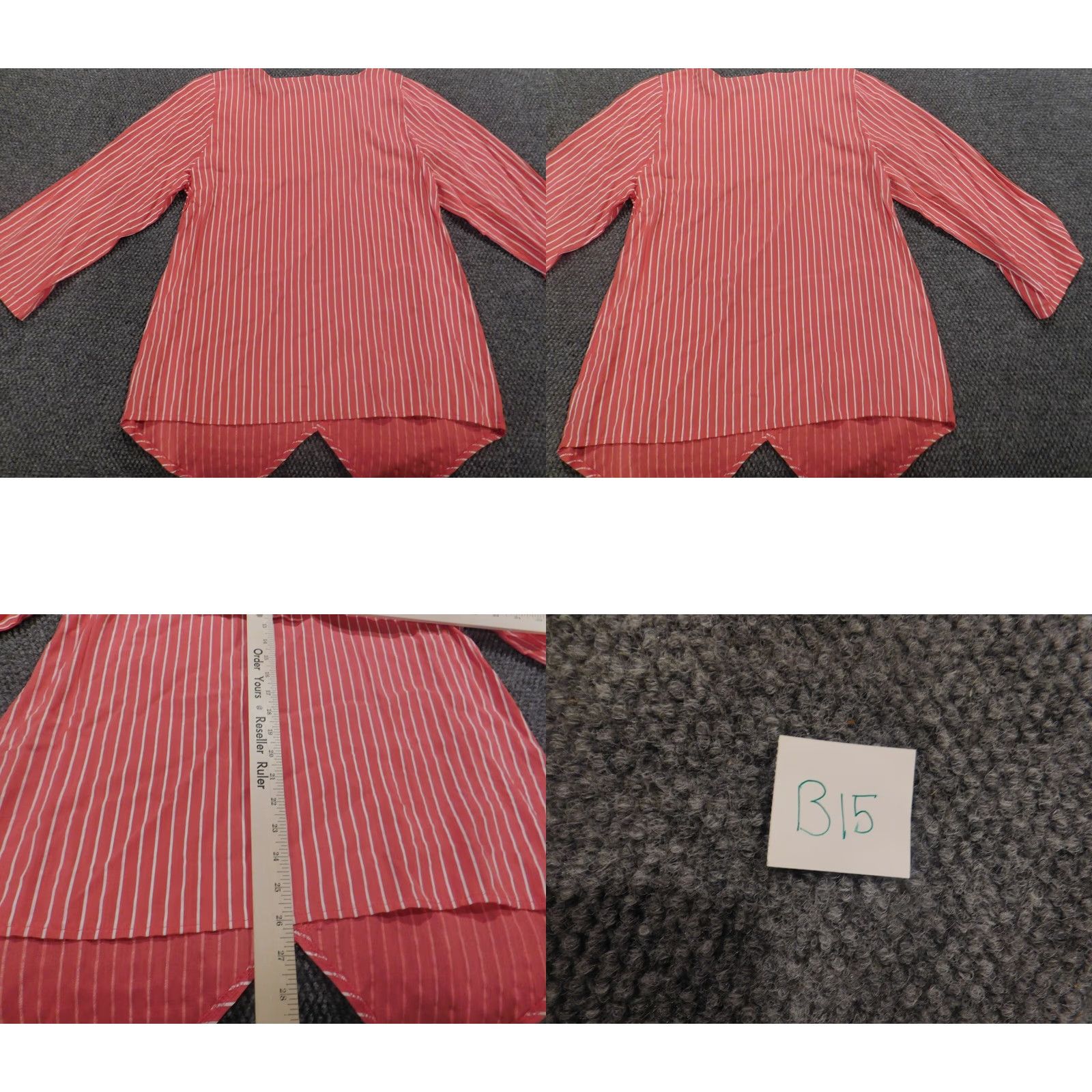 Vintage Misslook Womens Blouse Regular Red Striped Knit Cotton Crew Neck Long Sleeve Pullover Buttons Casual Classic 90s Style M Size M / US 6-8 / IT 42-44 - 8 Thumbnail