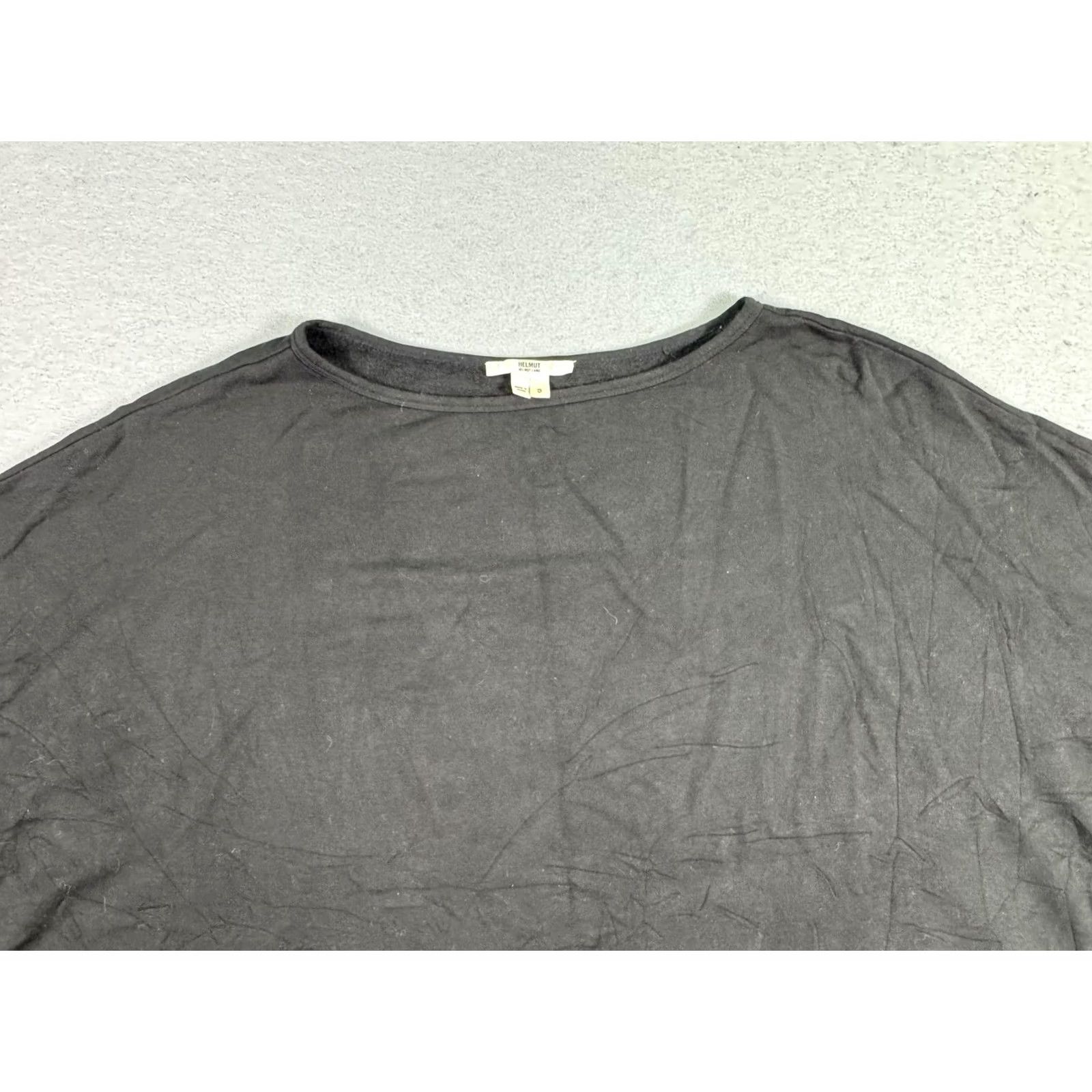 Helmut Lang HELMUT LANG Shirt Womens S Black Dolman Oversized Top Asymmetrical Hem Size S / US 4 / IT 40 - 2 Thumbnail