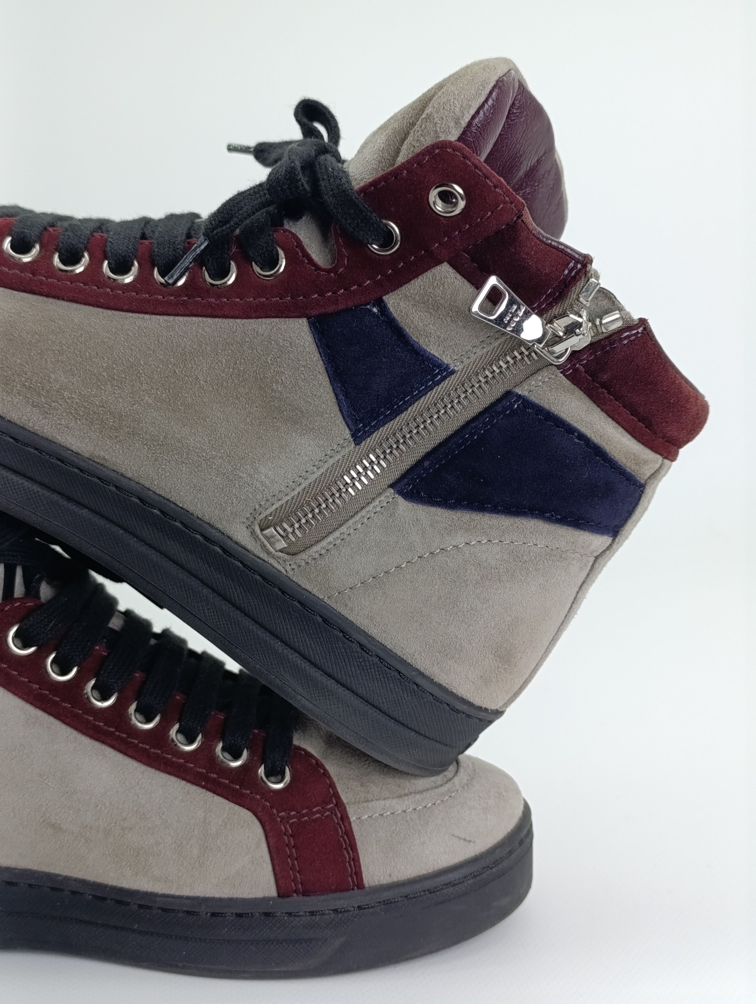 Prada PRADA WOMENS SUEDE ANKLE BOOTS LACE UP HIGH-TOP SNEAKERS Size US 7.5 / IT 37.5 - 12 Thumbnail