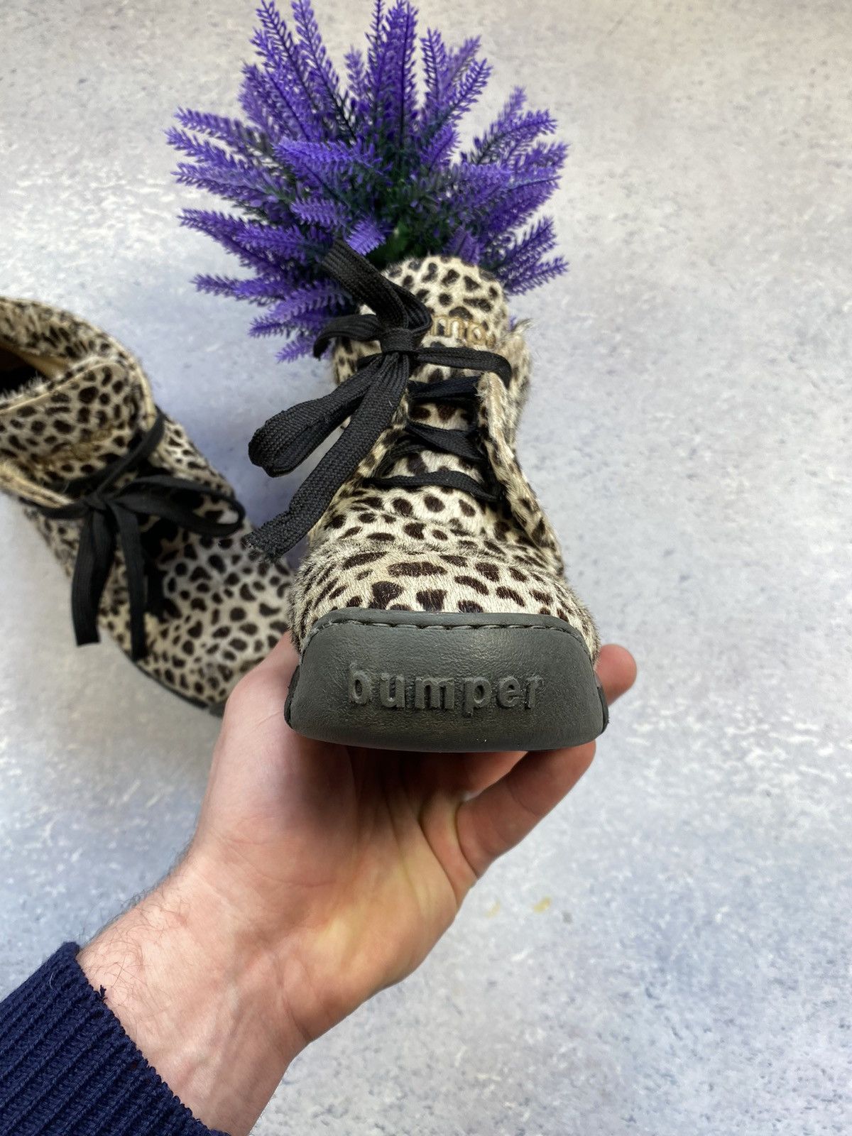 If Six Was Nine Vintage Y2K Bumper Pony Fur Leopard Lace Up Boots Size US 6 / IT 36 - 18 Thumbnail
