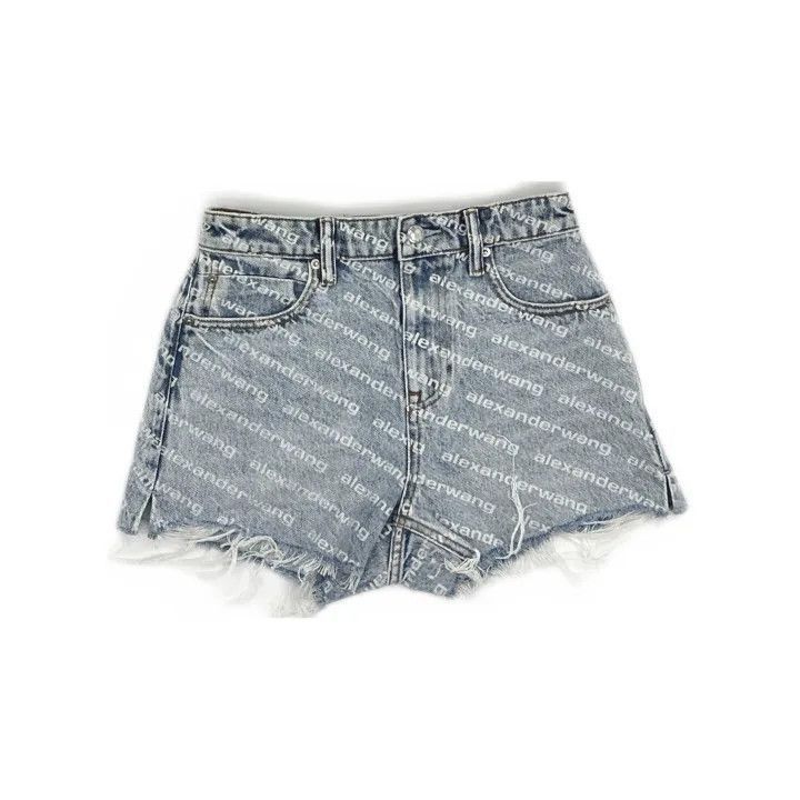 Alexander Wang Alexander Wang Logo Print Denim Shorts for Women - Size 25" / US 0 / IT 36 - 2 Thumbnail