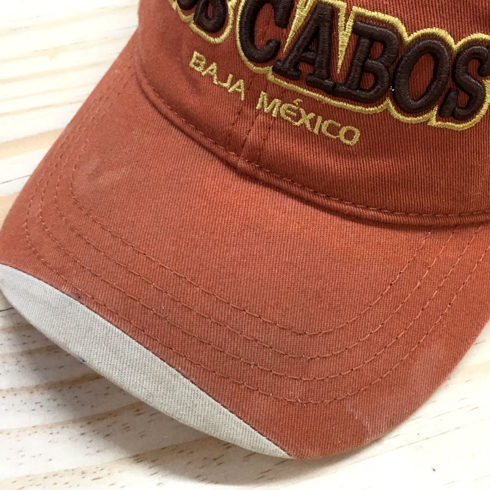 Vintage Explosion Los Cabos Baseball Hat Men Orange OS Curved Brim Embroidered Logo Size ONE SIZE - 2 Thumbnail