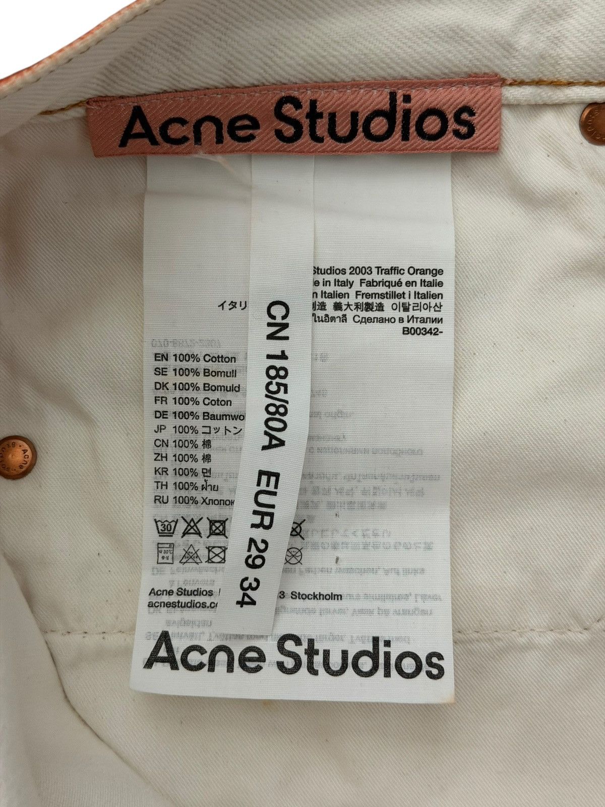 Acne Studios Acne Studios 2003 Traffic Orange Relaxed Fit Jeans Size US 29 - 6 Thumbnail