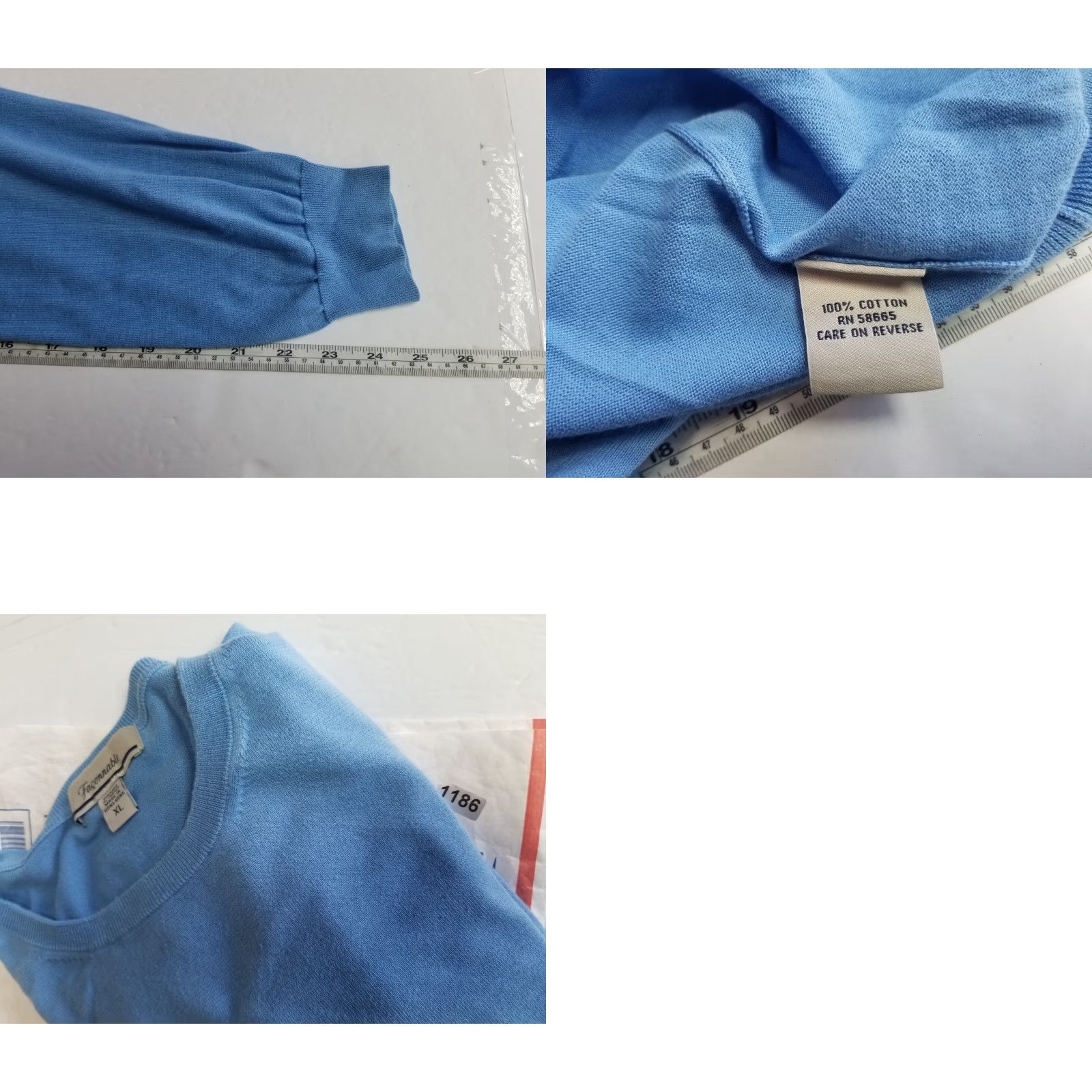 Faconnable Façonnable Sweater Mens XL Blue Long Sleeve Crew Neck Cotton Knit Pullover Casual Workwear Travel Size US XL / EU 56 / 4 - 8 Thumbnail
