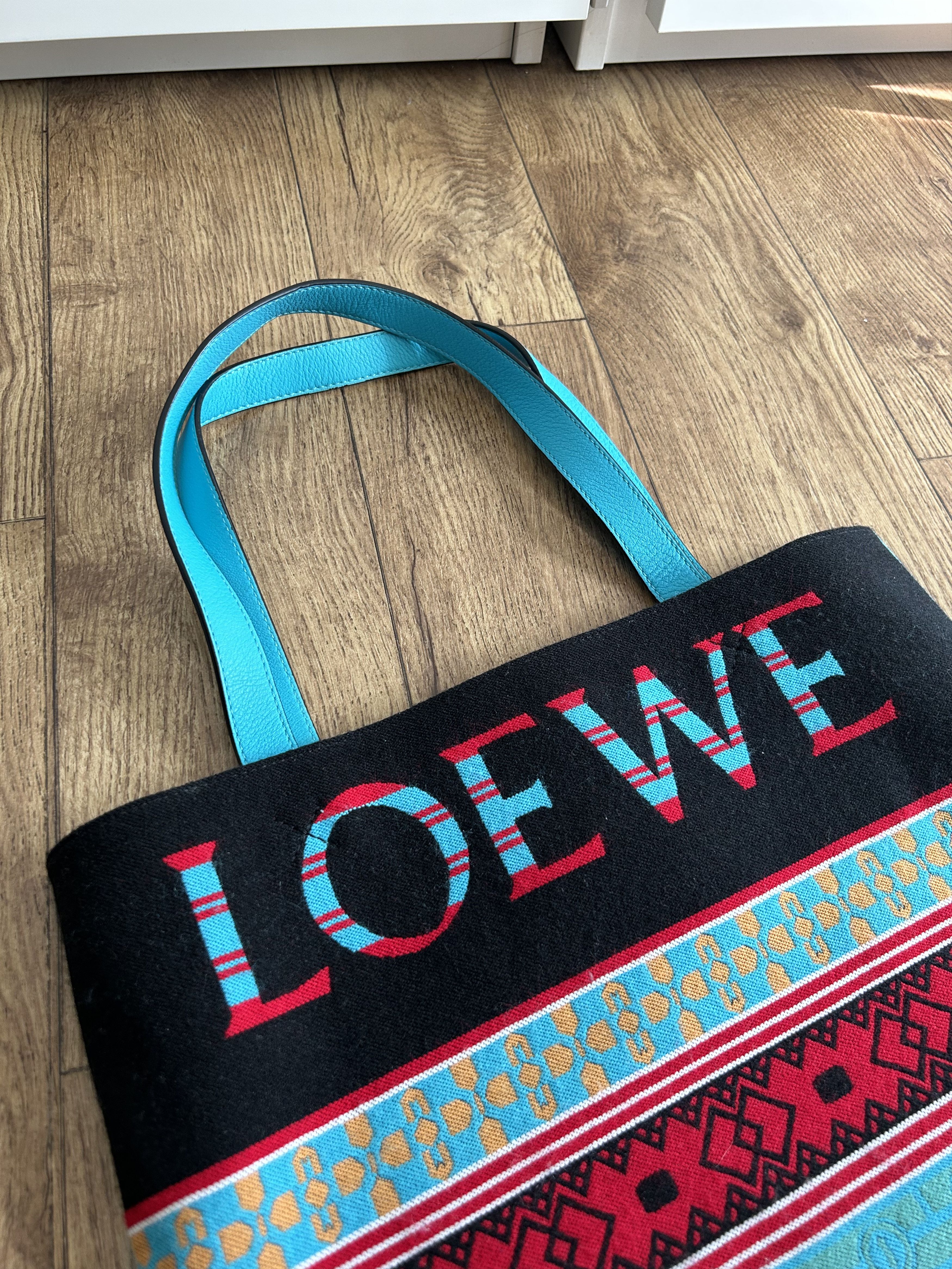 Loewe LOEWE Cobalt Blue Jacquard Tote Bag Size ONE SIZE - 9 Thumbnail