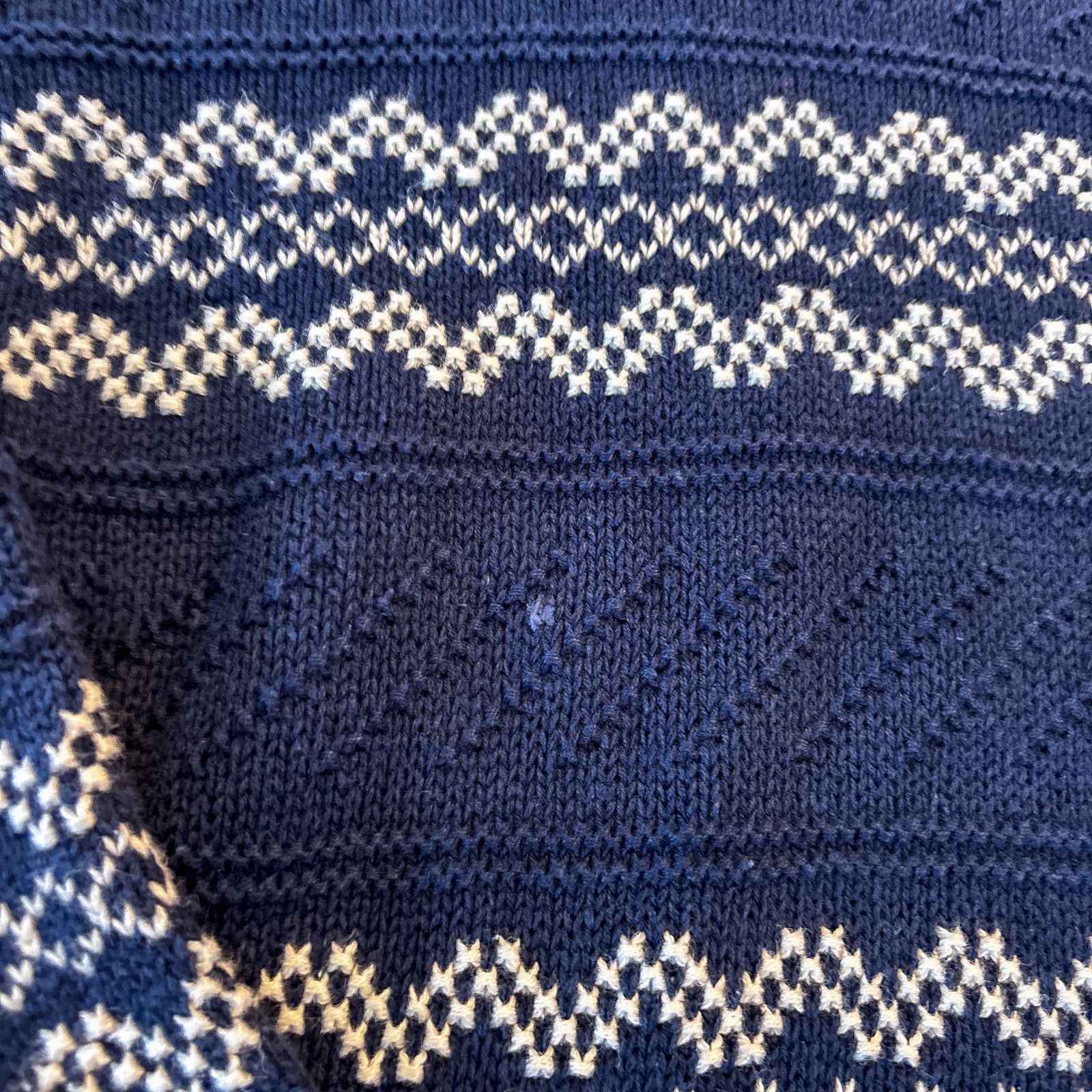 Other Vtg Claybrooke Blue White Chevron Stripe Winter 90s Sweater Size US XL / EU 56 / 4 - 8 Thumbnail