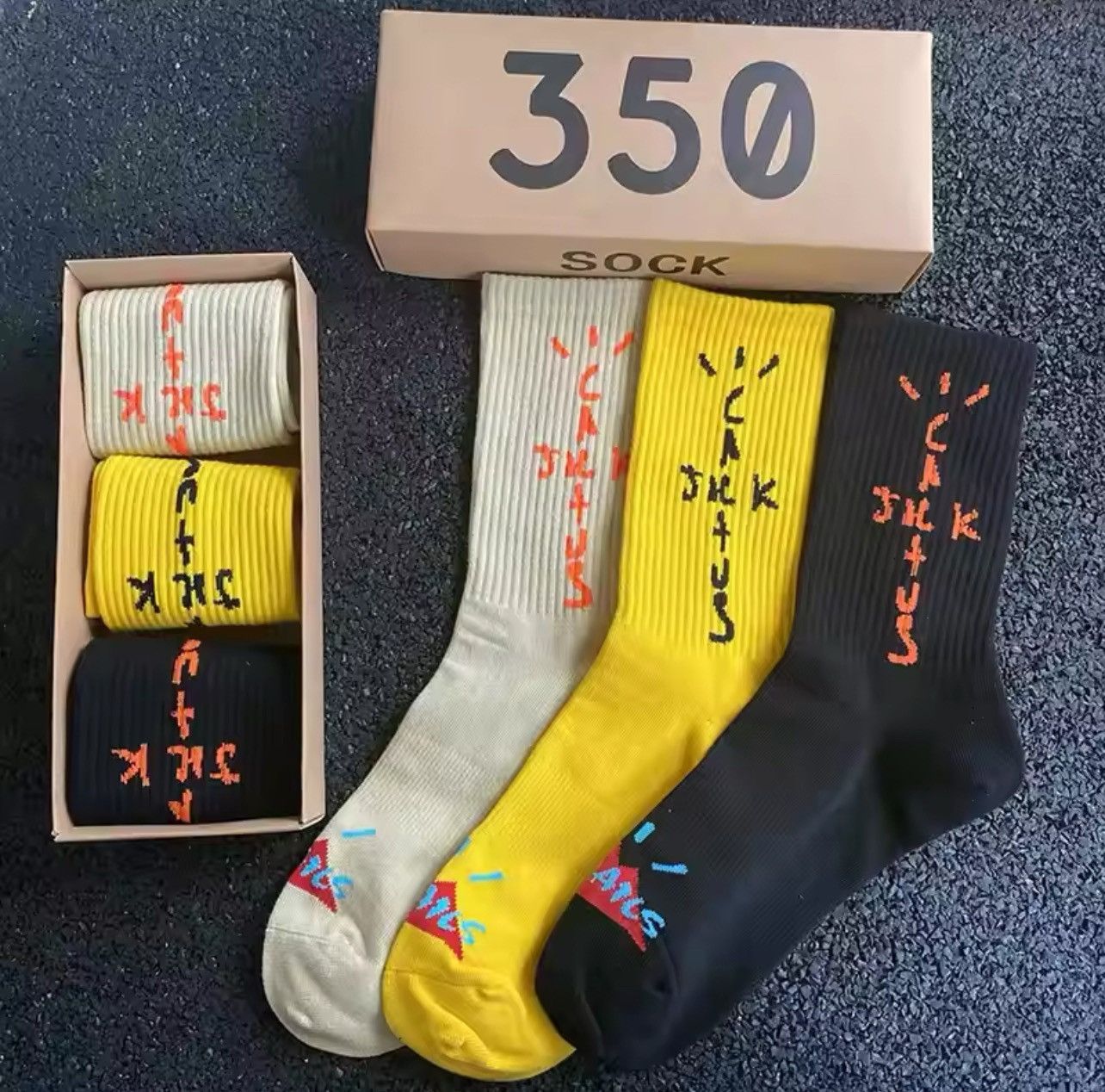 Happy Socks Hip Hop Skateboard Middle Tube Cotton Socks (3 pairs) Size ONE SIZE - 1 Thumbnail