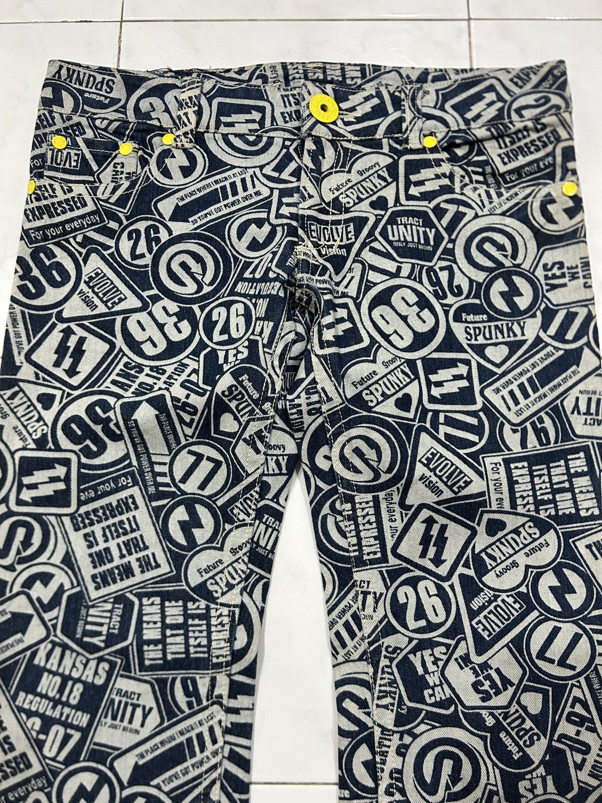 Designer × Japanese Brand Vintage Original Jeans Printed AOP Hysteric Inspired Size US 33 - 3 Thumbnail