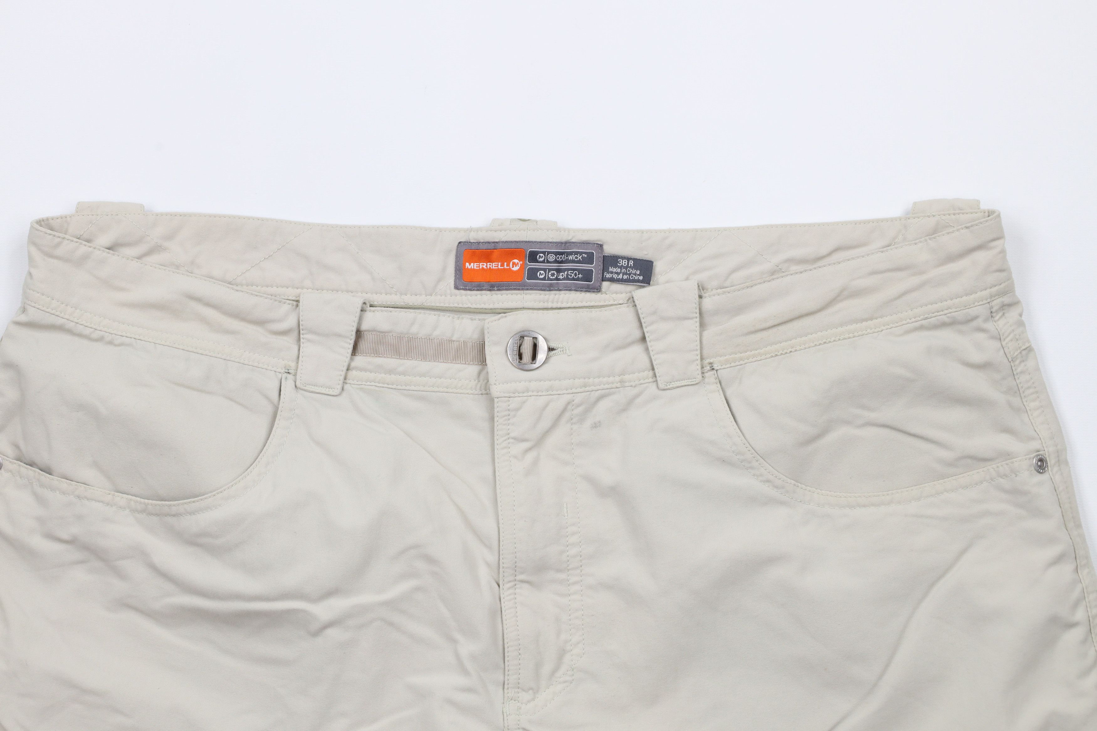 Merrell × Vintage Merrell Opti-Wick UPF 50+ Outdoor Trail Cargo Shorts Beige Size US 38 / EU 54 - 2 Thumbnail