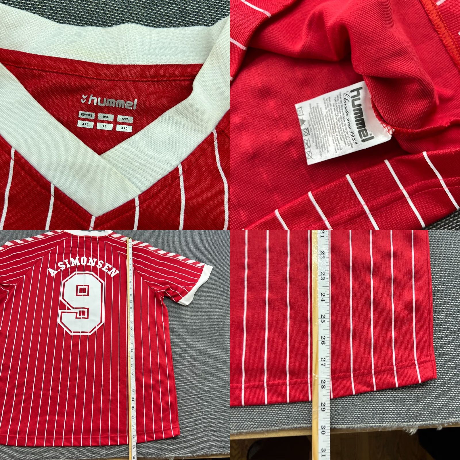 Hummel Hummel Denmark 1982 1983 Home Simonsen #9 Football Retro Jersey Mens 2XL Multicolor Shirt Size US XXL / EU 58 / 5 - 8 Thumbnail