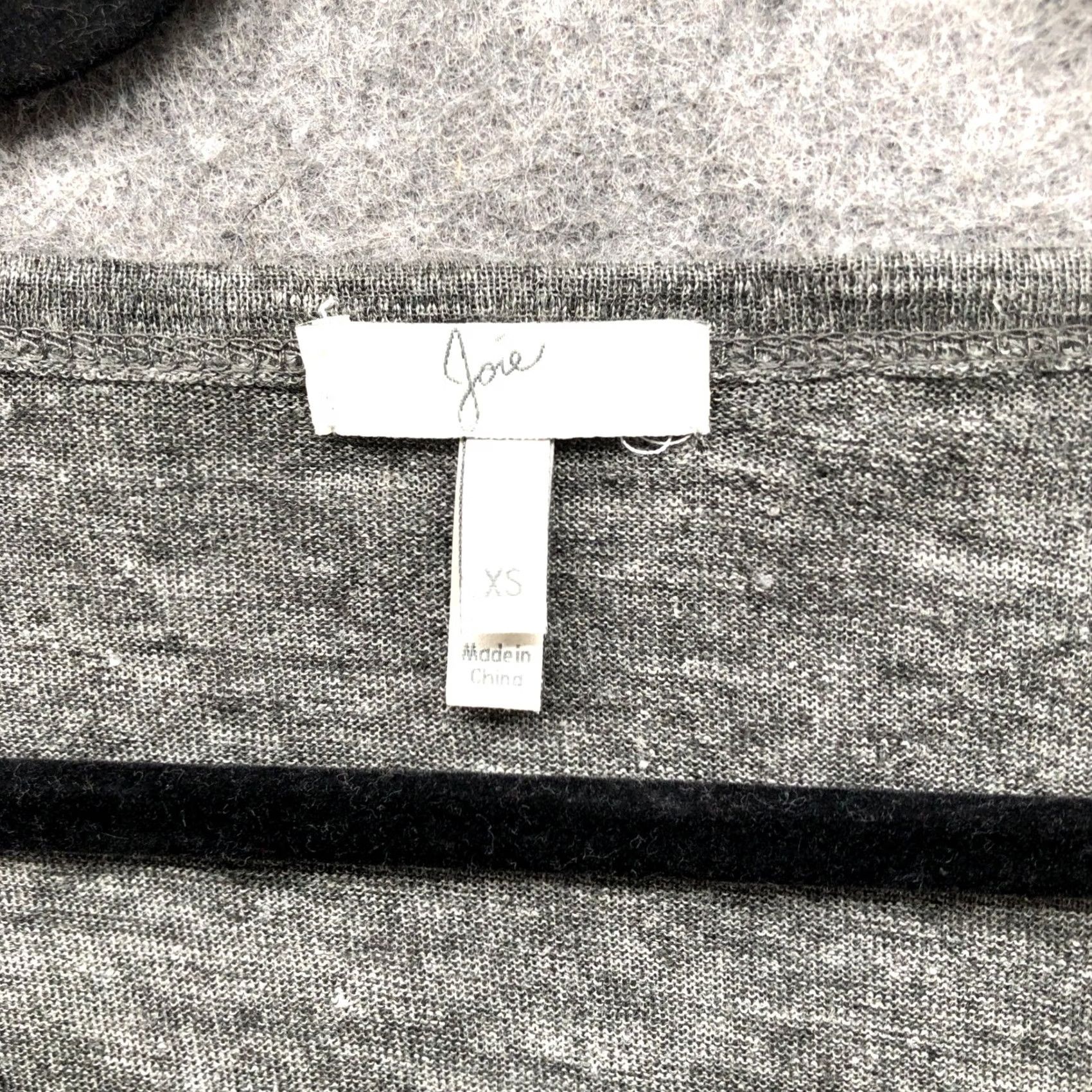 Joie Joie T-Shirt Womens XS Gray Scoop Neck 3/4 Sleeve Knit Linen Silk Beaded Size XS / US 0-2 / IT 36-38 - 6 Thumbnail