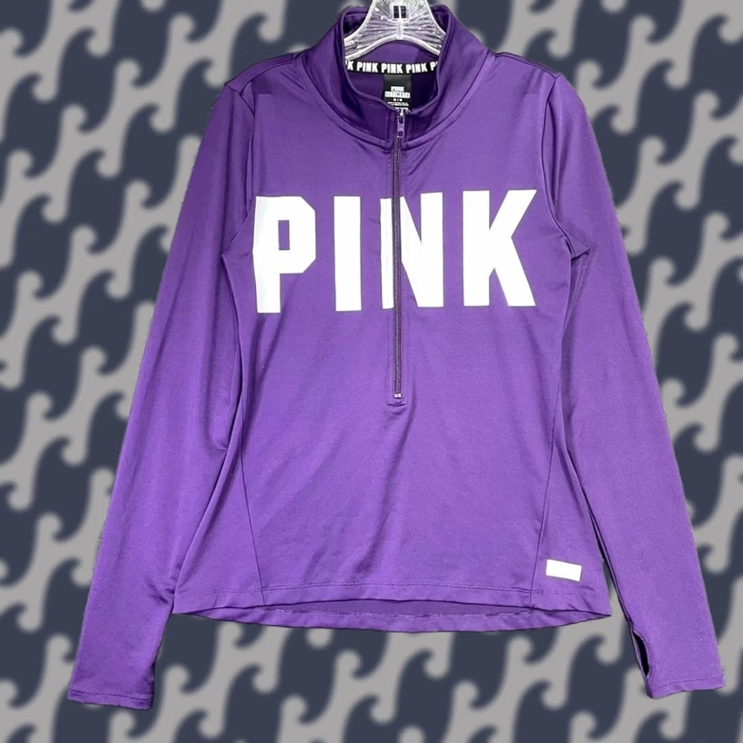 Spell PINK Victoria's Secret Ultimate Pullover 3/4 Logo Sweater Women Size M Purple Size M / US 6-8 / IT 42-44 - 1 Thumbnail