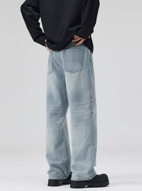 Japanese Brand × Jean American trendy cleanfit washed light blue high street jeans Size US 32 / EU 48 - 4 Thumbnail