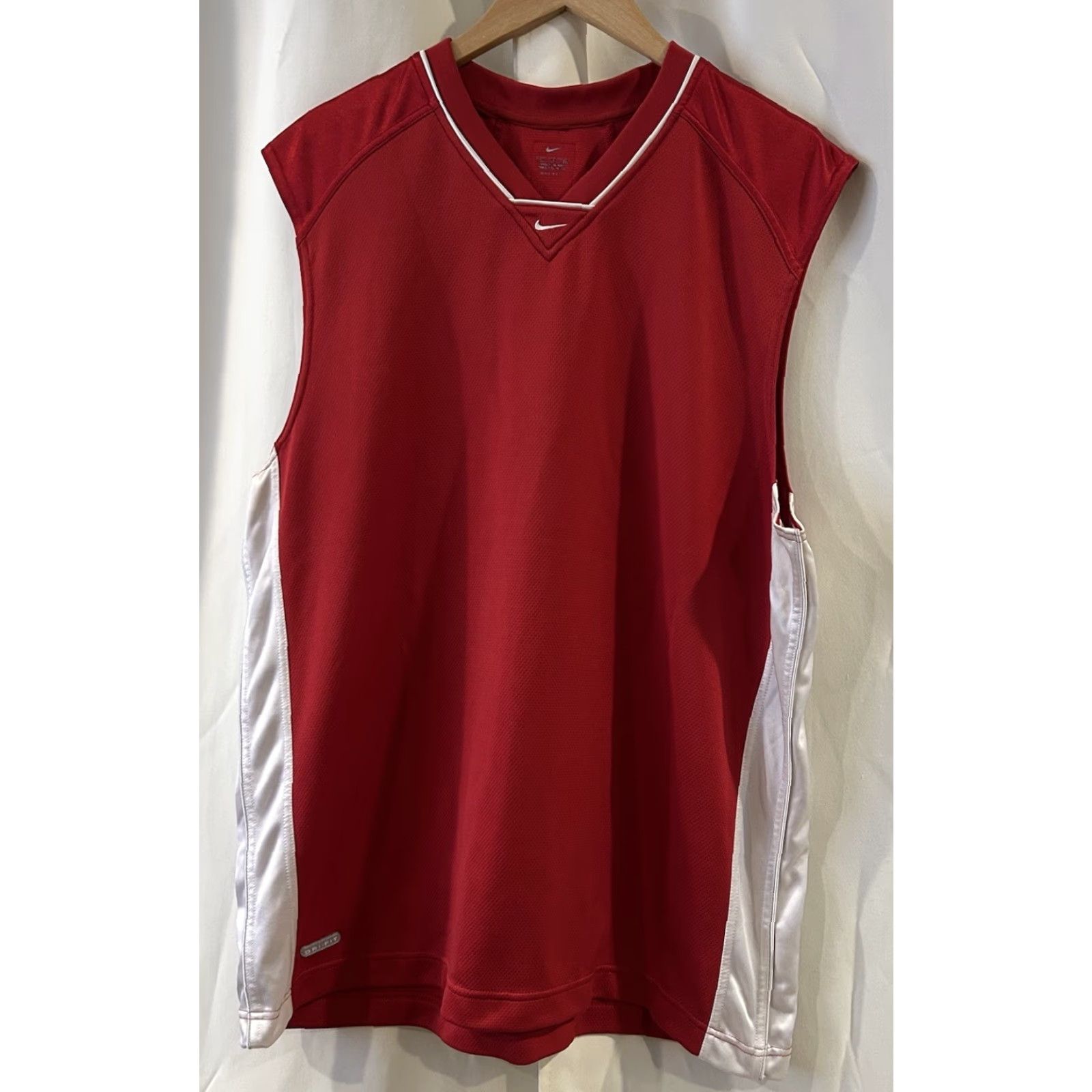 Nike VINTAGE Nike Basketball Jersey Men XL Red Dri-Fit Swoosh Tank Top Size US XL / EU 56 / 4 - 2 Thumbnail