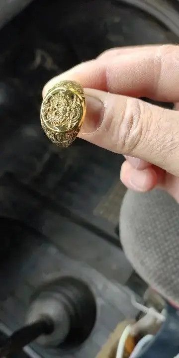 Jewelry x Ring Gold Plated Double-Headed Eagle Ring in Gold, Men's