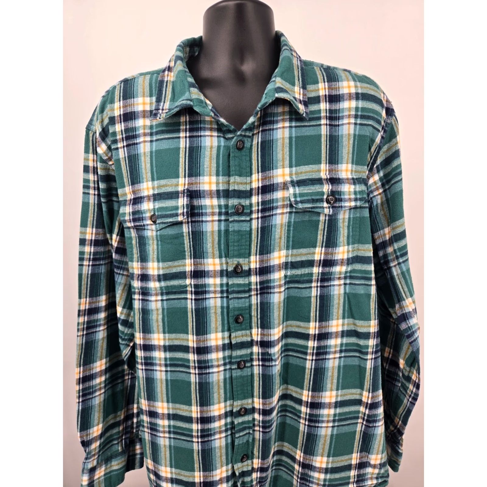 Vintage Sonoma Flannel Shirt 2XL Blue Plaid Button-Up Long Sleeve Pocket Men Shirt Size US XXL / EU 58 / 5 - 2 Thumbnail