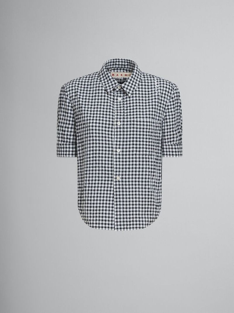 Marni o1f1d3z0326 Seersucker Checked Shirt in Multicolor Size XL / US 12-14 / IT 48-50 - 1 Thumbnail