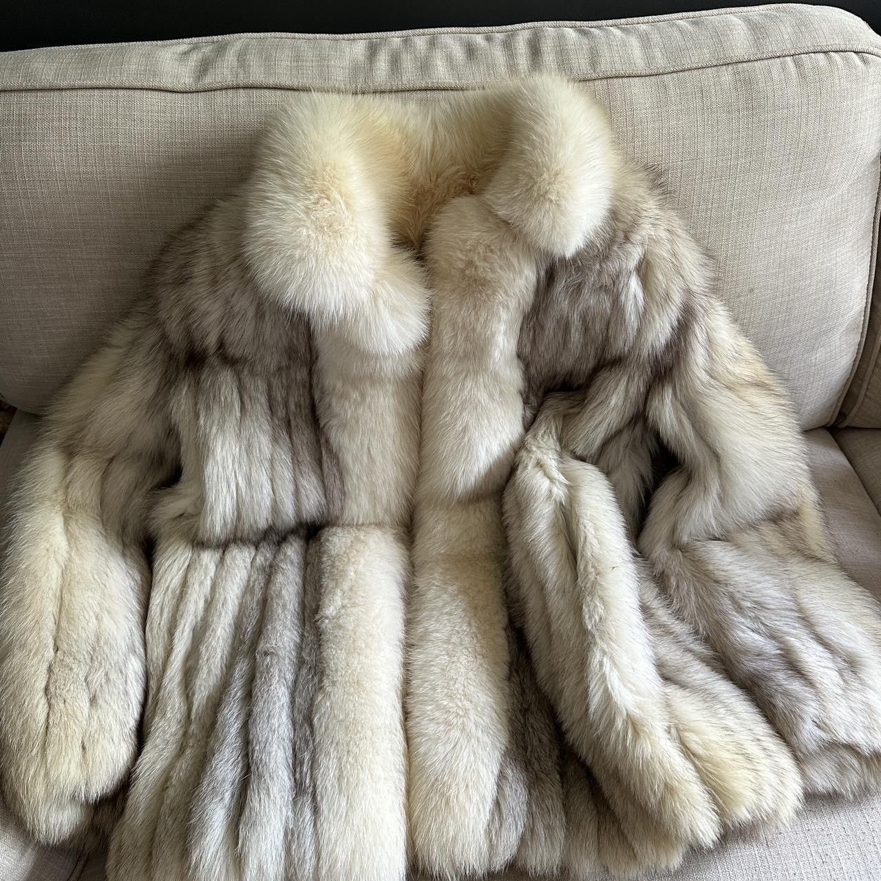Vintage GORGEOUS Vintage Blue Fox Fur Coat Finland Size ONE SIZE - 4 Thumbnail