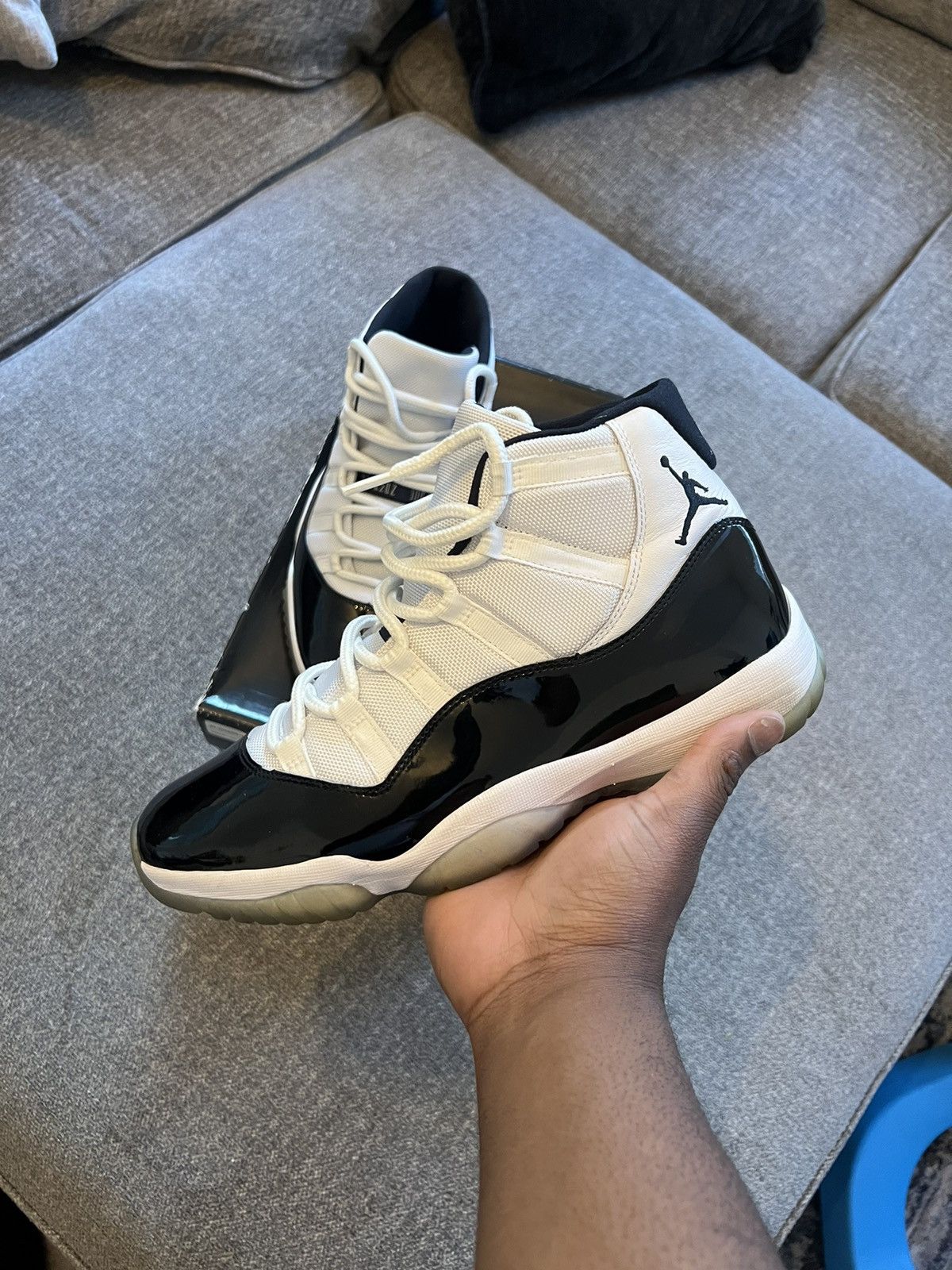 image of Air Jordan 11 Retro Concord 2018 Shoes in White, Men's