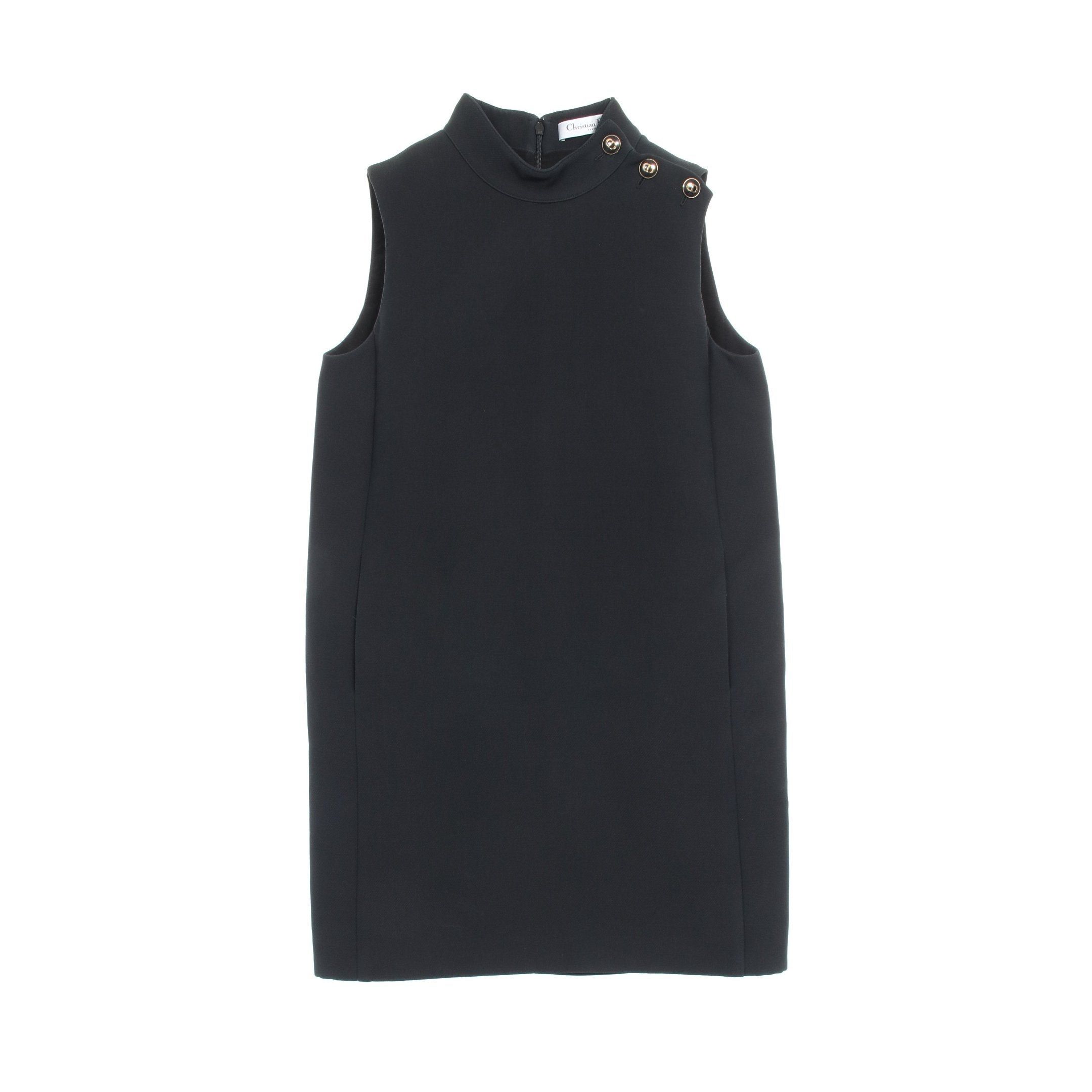Dior Dior One Piece Stand Collar Wool Silk Black Size ONE SIZE - 1 Thumbnail