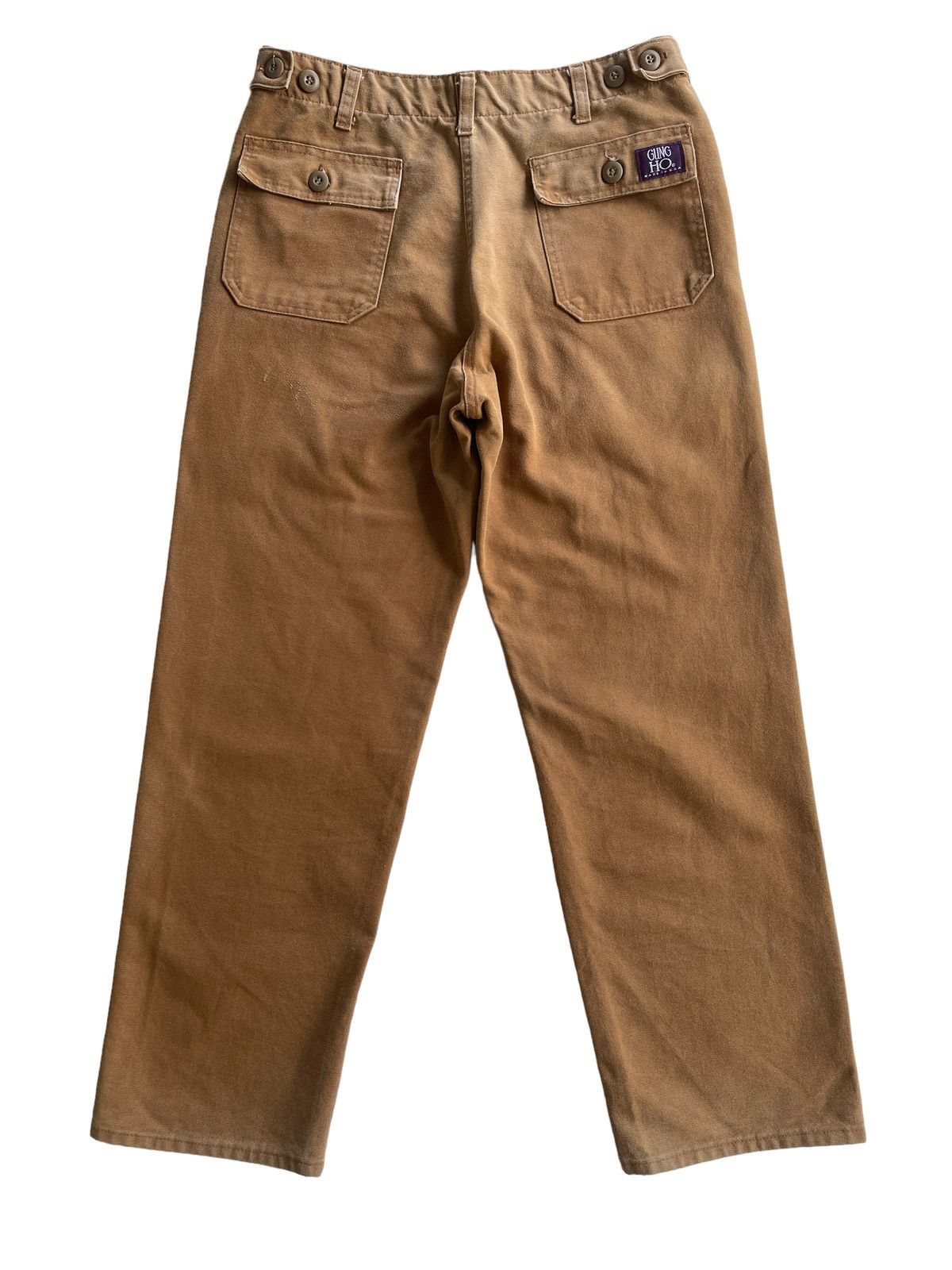 The Workers Club Gung Ho Camp Trousers Baker Pants (Faded Duck Brown) Size US 32 / EU 48 - 3 Thumbnail