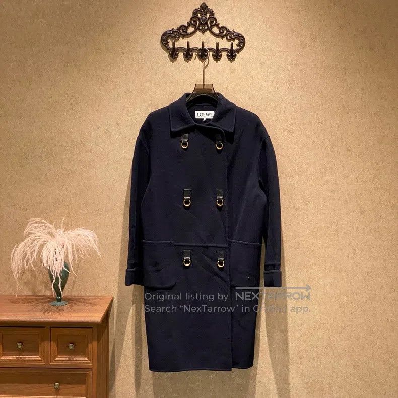 Loewe Loewe Midnight blue double-faced cashmere coat Size XS / US 0-2 / IT 36-38 - 1 Thumbnail