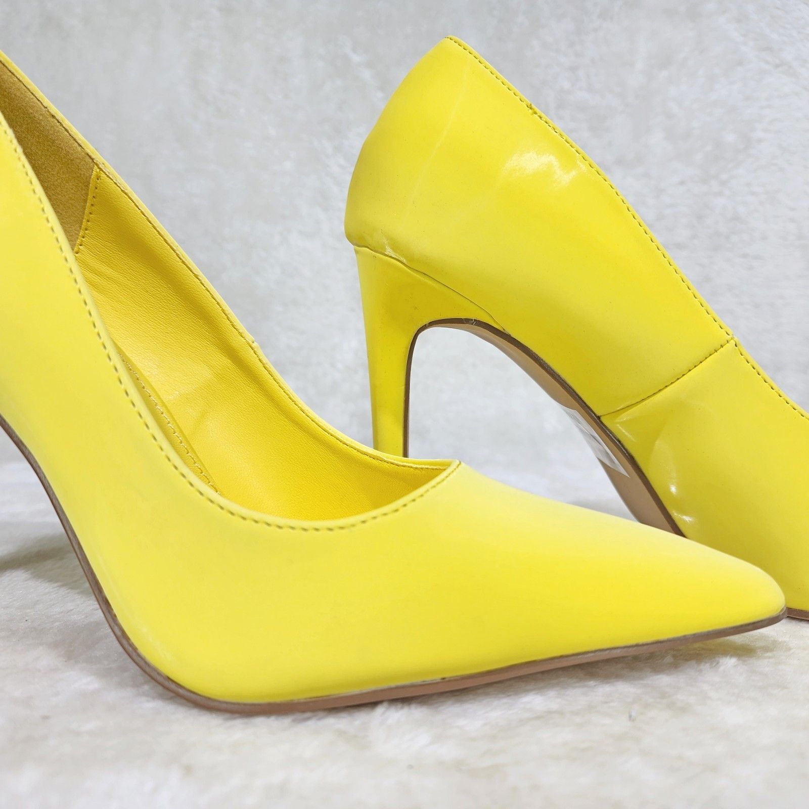 Other Bright Yellow High Heel Stiletto Pumps Evening Party Shoes Size US 6 / IT 36 - 5 Thumbnail