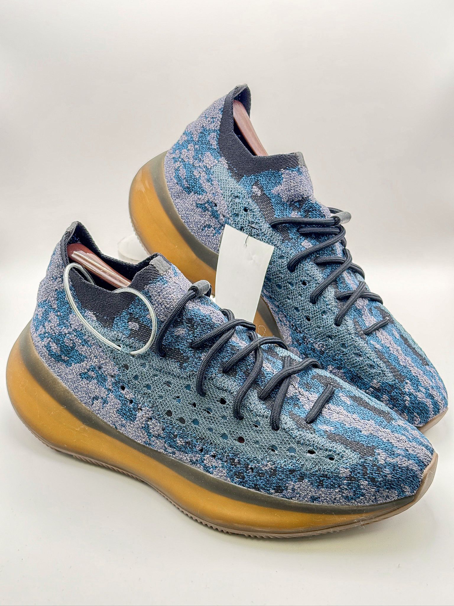 Adidas Adidas Yeezy 380 Blue Grey Speckled Gold Sole Sneakers Size US 12 / EU 45 - 1 Thumbnail